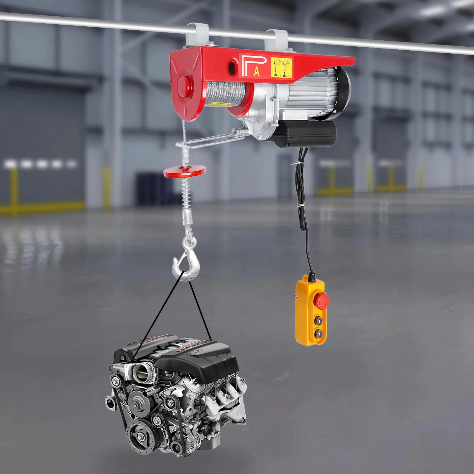 Polipastos eléctricos, 500 KG-1000 kg, cabrestante de polea, grúa, cabrestante de andamio, cabrestante de grúa, garaje, rotación de cable de 220 V 1600 W para fábricas, almacenes, construcción de