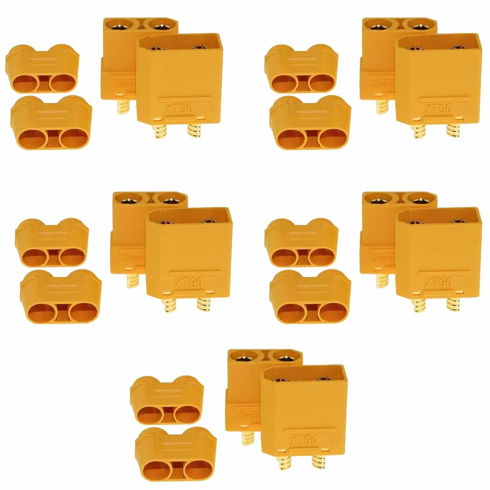 XT90 Conectores Macho Hembra 5 Pares Adaptador con Tubo Termocontraíble