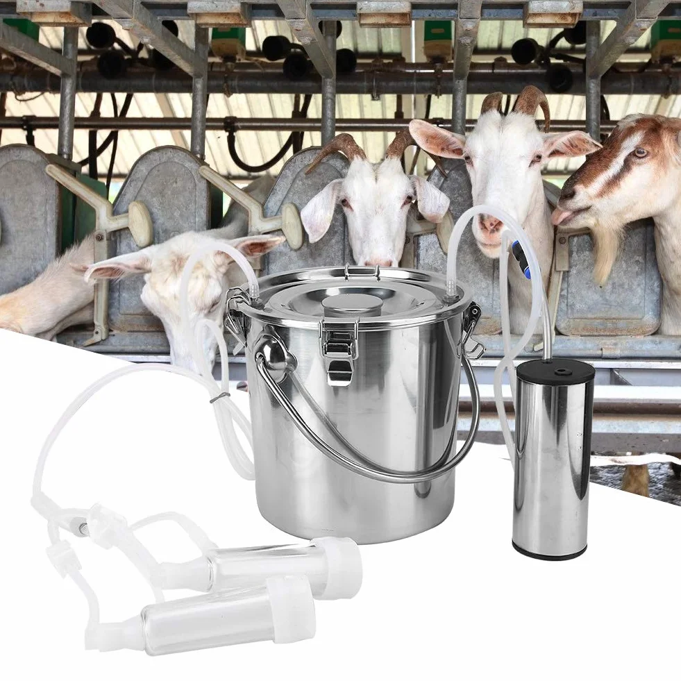 Akozon Ordeñadora eléctrica Kit de ordeño con Bomba de succión Directa Ordeñadora eléctrica doméstica de Vacas y Cabras de 5L con Bomba de succión Directa de ((para ovejas) (Reglamento