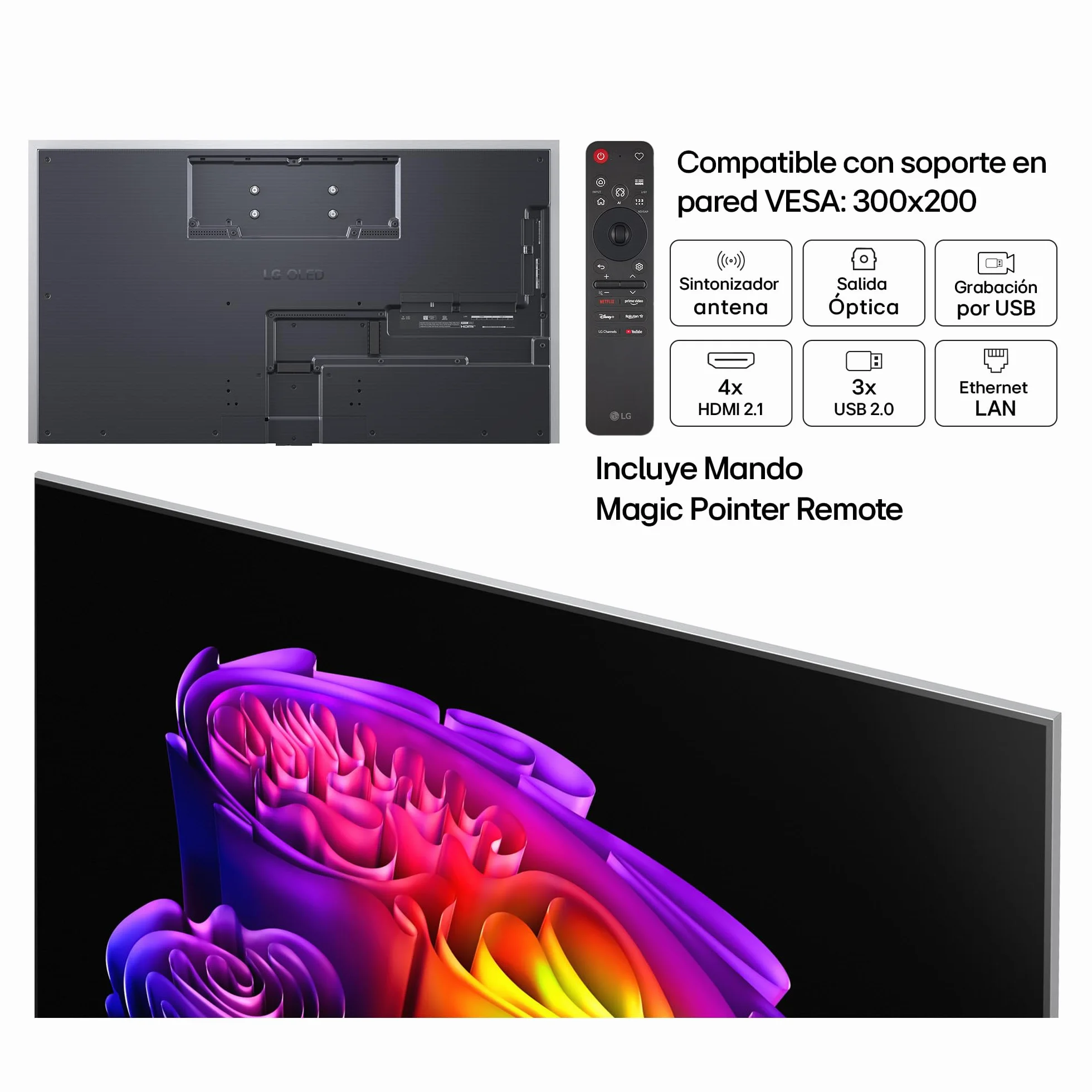LG OLED55G64LW - TV 55", 4K OLED EVO AI G6, Smart TV, WebOS 26, Procesador α11 AI Gen3, VRR 165Hz, Reflection Free Premium Sin Reflejos, Dolby Vision y Atmos, Gris Oscuro Titán