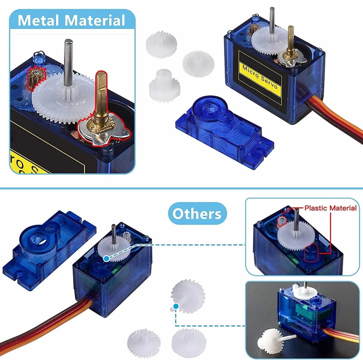 HUAZIZ SG90 9g Micro Servo para RC Helicóptero Avión