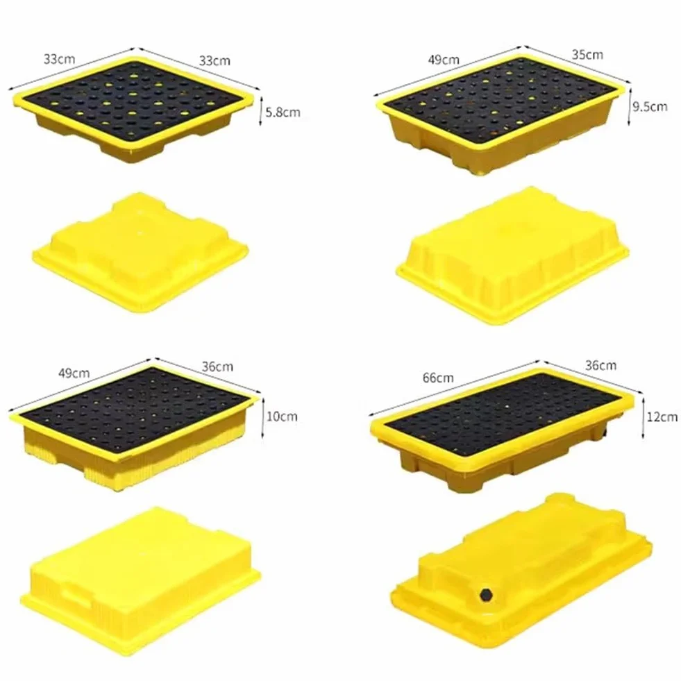 Plataforma de Control de desbordamiento - Paletas de plástico industriales para bidones de Aceite Usado - Contenedores herméticos para Uso en Laboratorio