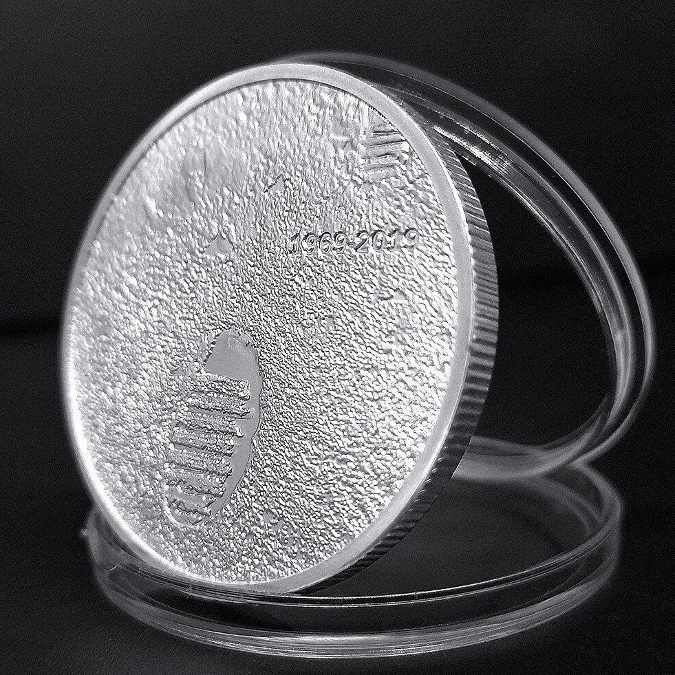 Moneda Conmemorativa 50 Aniversario Astronautas Lunar Aterrizaje Coleccionable