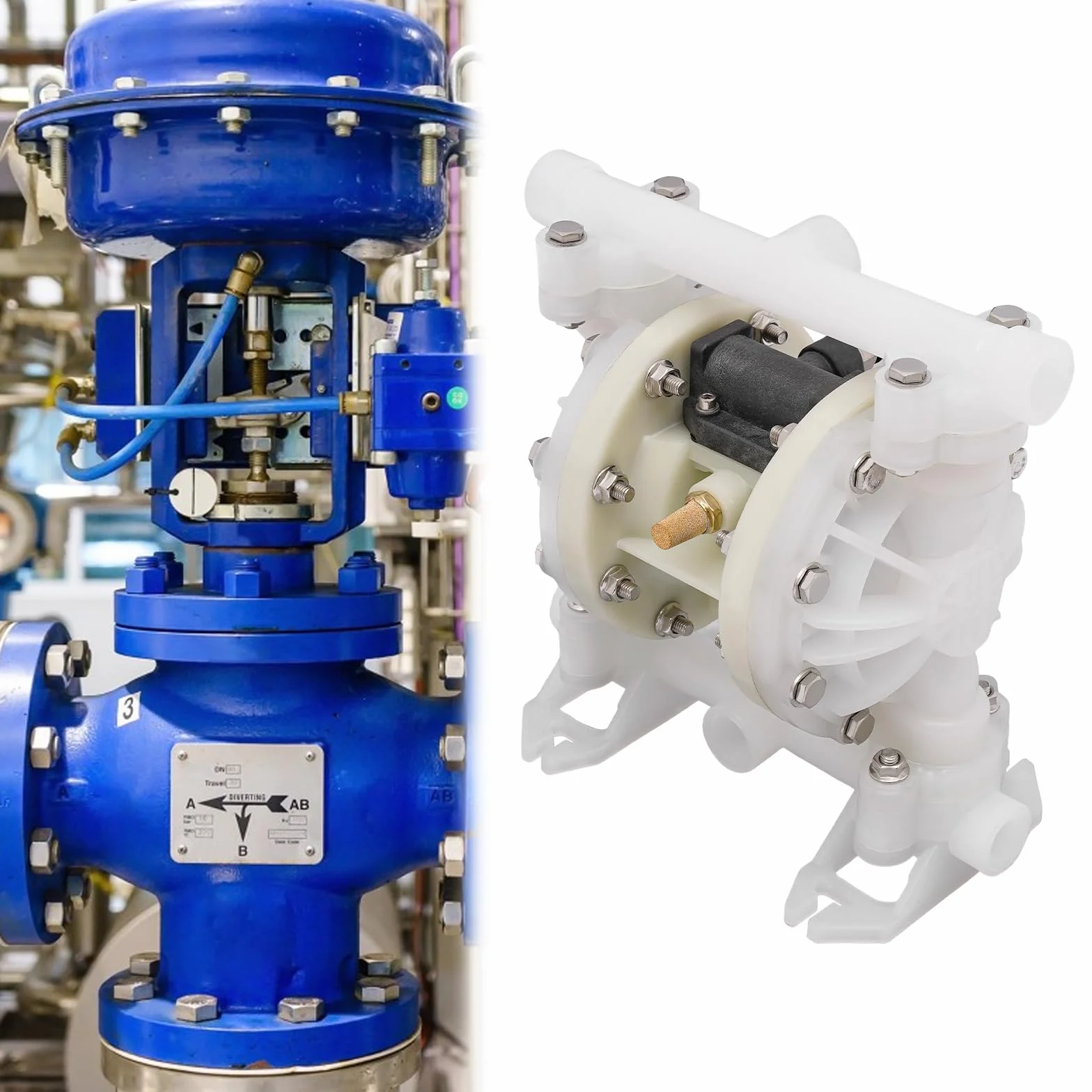 Bomba de diafragma neumática, bomba neumática de diafragma, 0.7 MPA, caudal máximo 2 T/H, bomba de diafragma para líquidos corrosivos generales, ácido-base