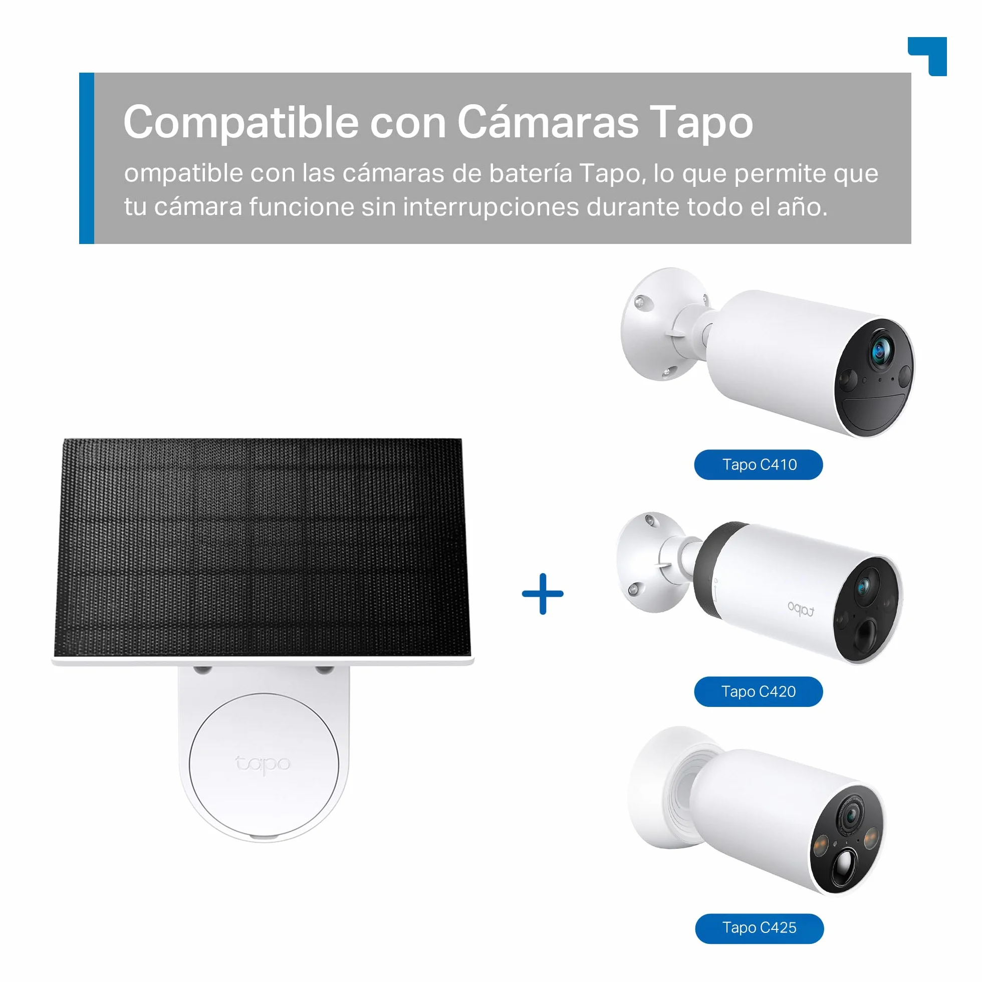 Tapo A201 Panel Solar IP65 Células Monocristalinas Cable 4m