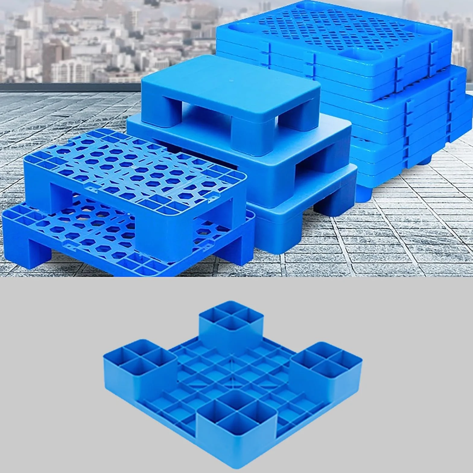 Palets Plastico para Almacenamiento en Sótanos Palet Plastico para Cocinas Supermercados Garajes Armarios Exteriores y Trasteros(Gray,60x50cm)