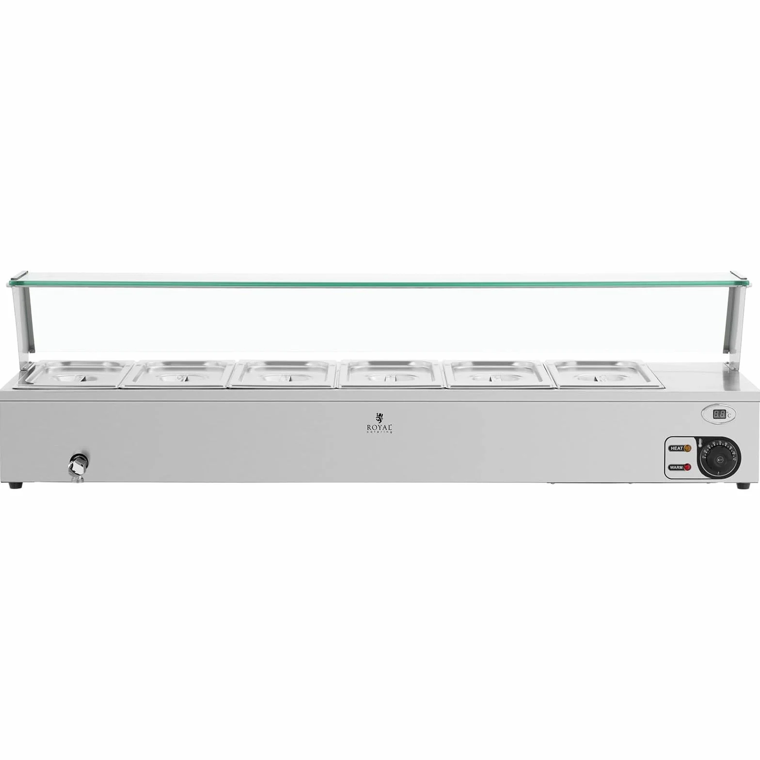 Royal Catering RCBM-11 Baño María Profesional 6 GN 1/3 2100 W 30-110°C