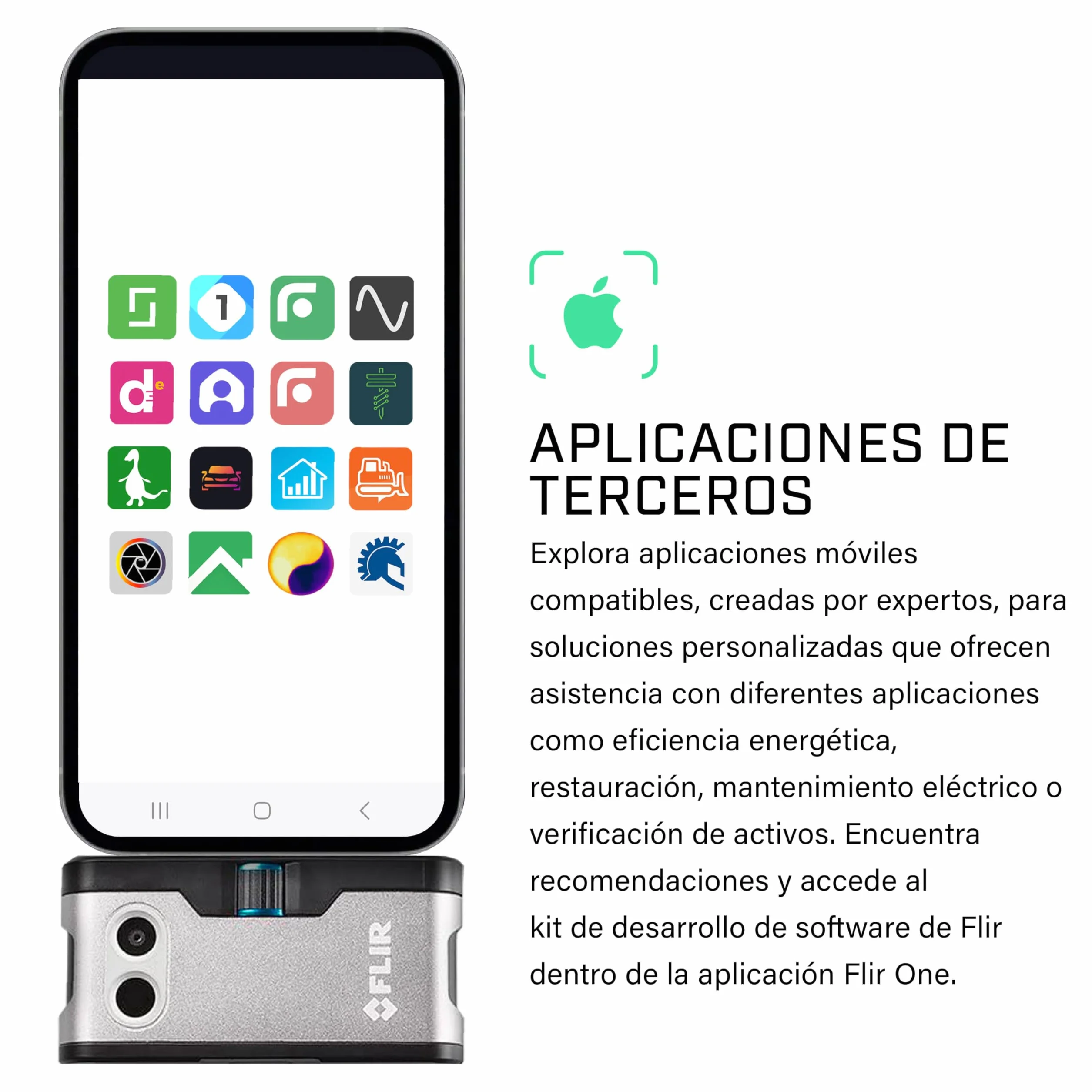 Flir One Cámara Termográfica para Smartphones iOS iPhone 15 Posteriores USB-C Súper Resolución 240x180 IR Nativo 80x60