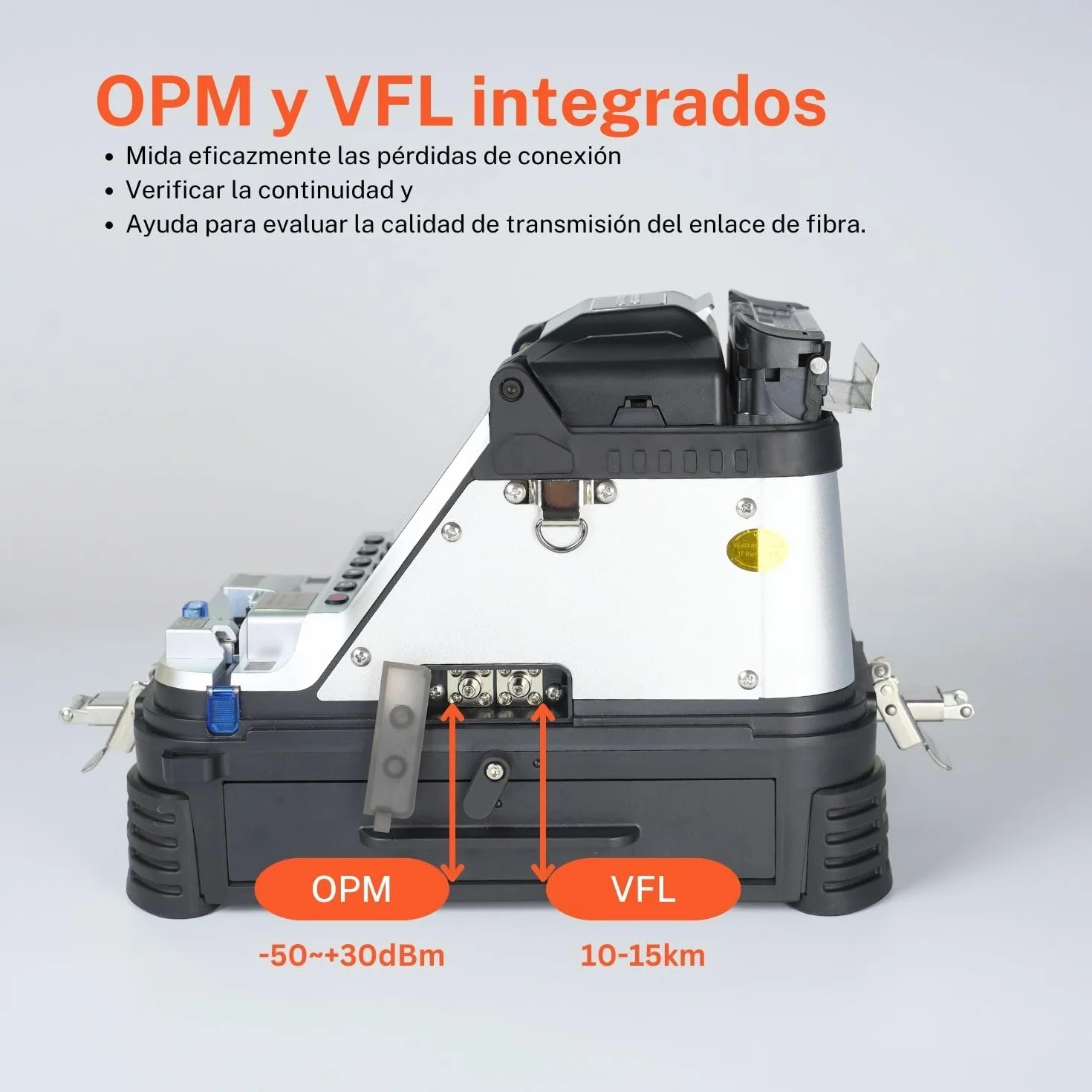 Fusionadora de fibra óptica AI-10A con cuchilla eléctrica OPM VFL empalmador de fusión 4ta generación 7800 mAh