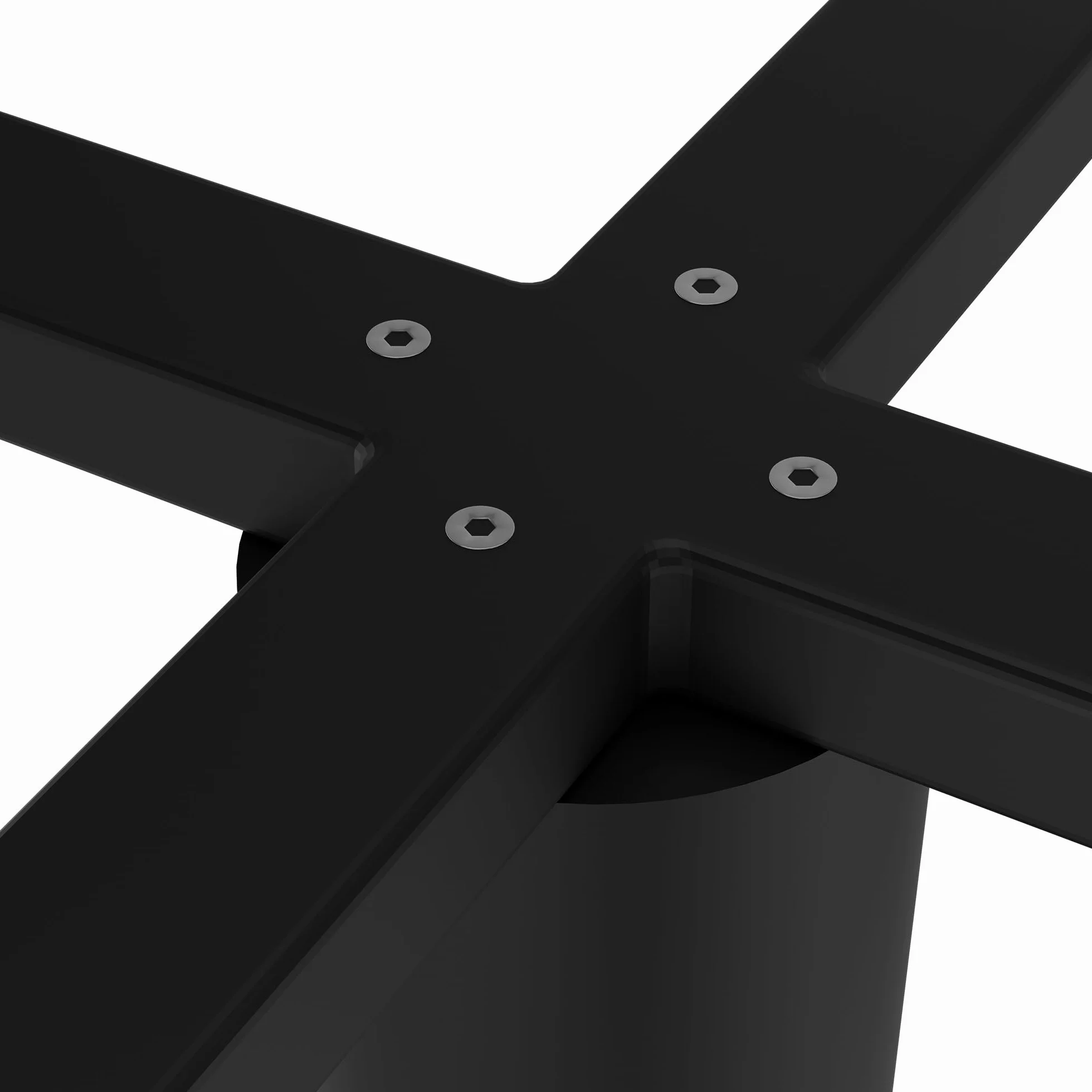 CLP Base de Mesa de Metal Negro, Patas de Mesa Marudi de Acero con Recubrimiento en Polvo, Base de Mesa Robusta para Interior y Exterior, Color:Negro, Forma:Redondo