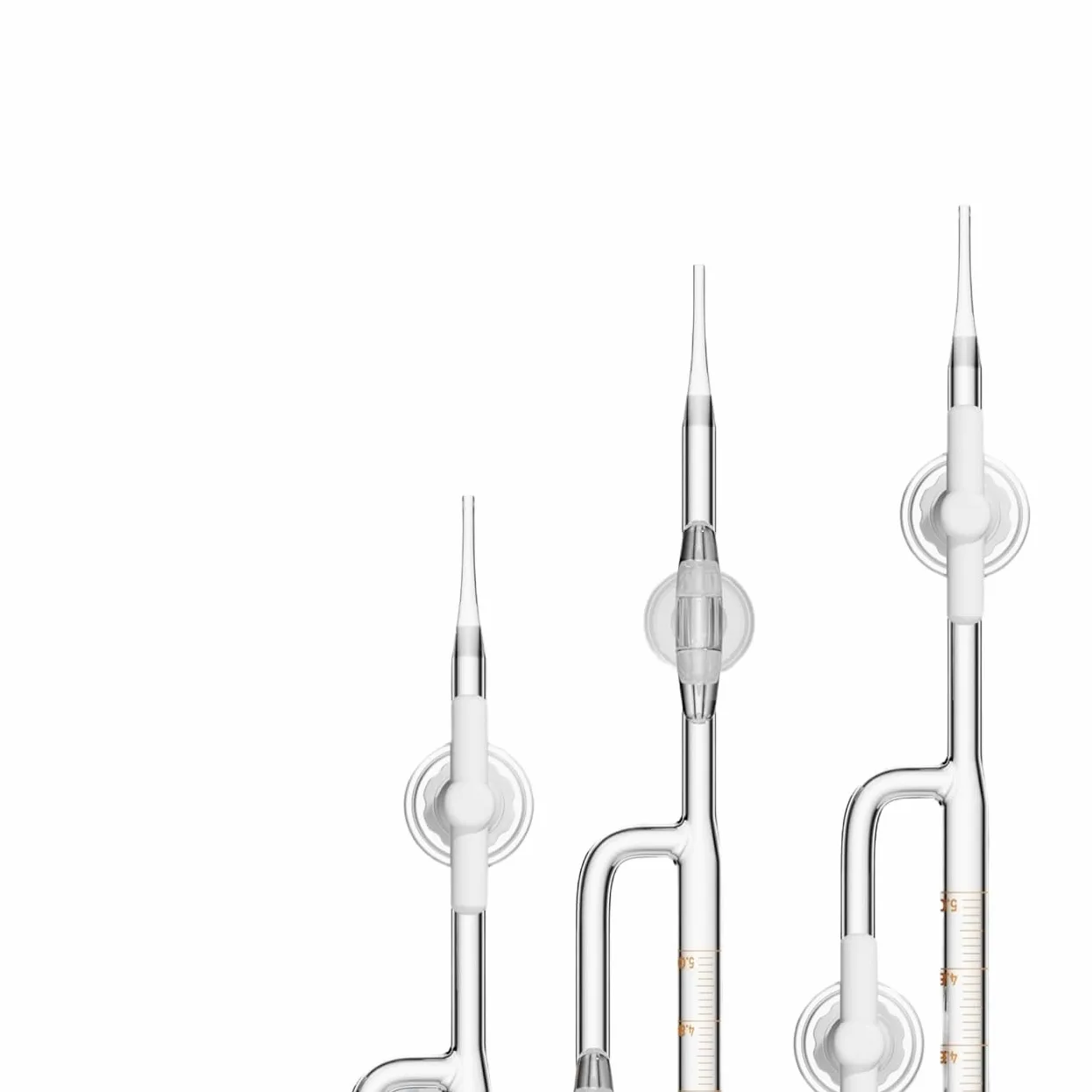 Set de Micro-Bureta Clase A - Vidrio Borosilicato, Llave PTFE, Titulación de Alta Precisión con Soporte(1ml Glass piston-With base)