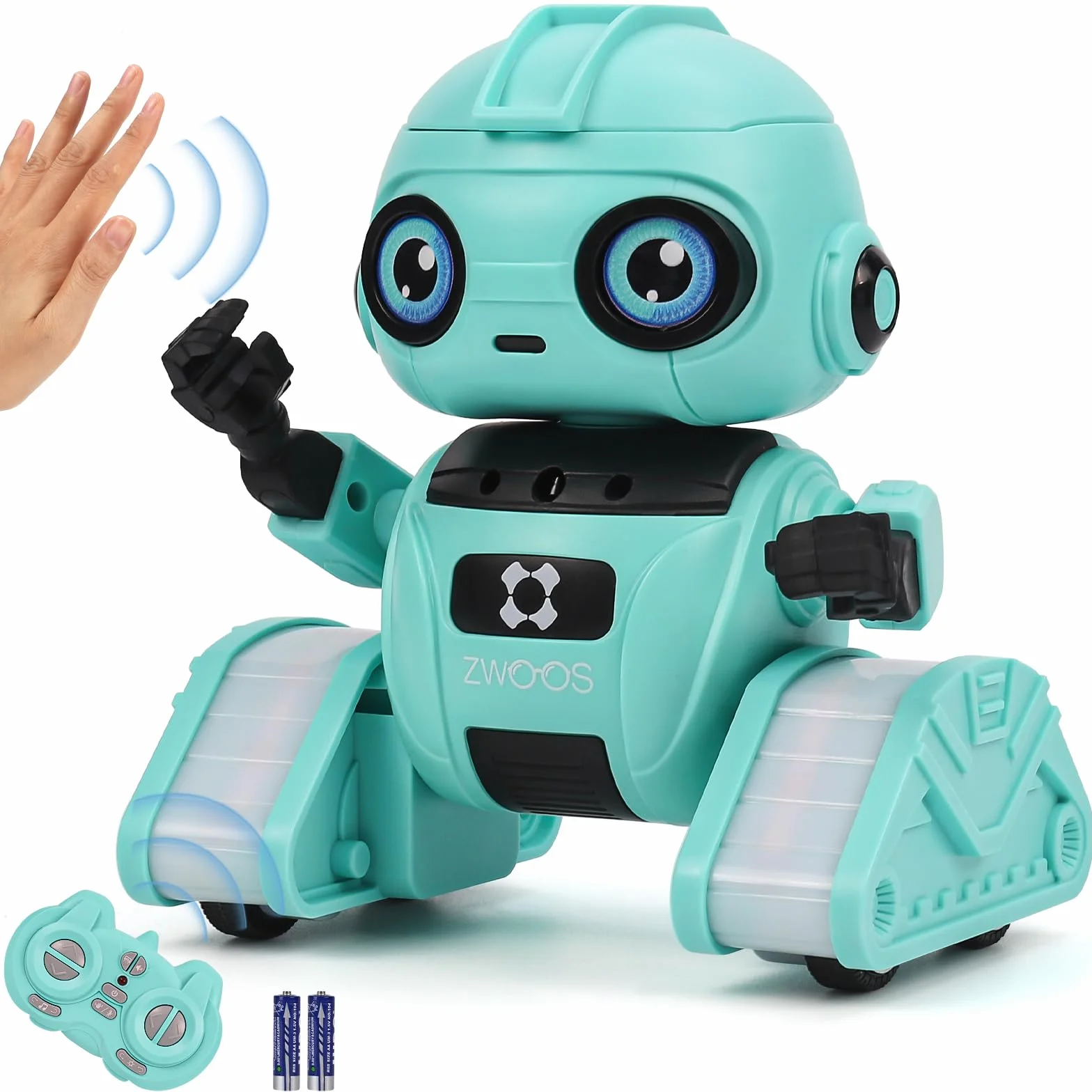 ZWOOS Robot Interactivo con Ojos LED y Música, Control por Gestos - Juguete para Niños 4-8 Años