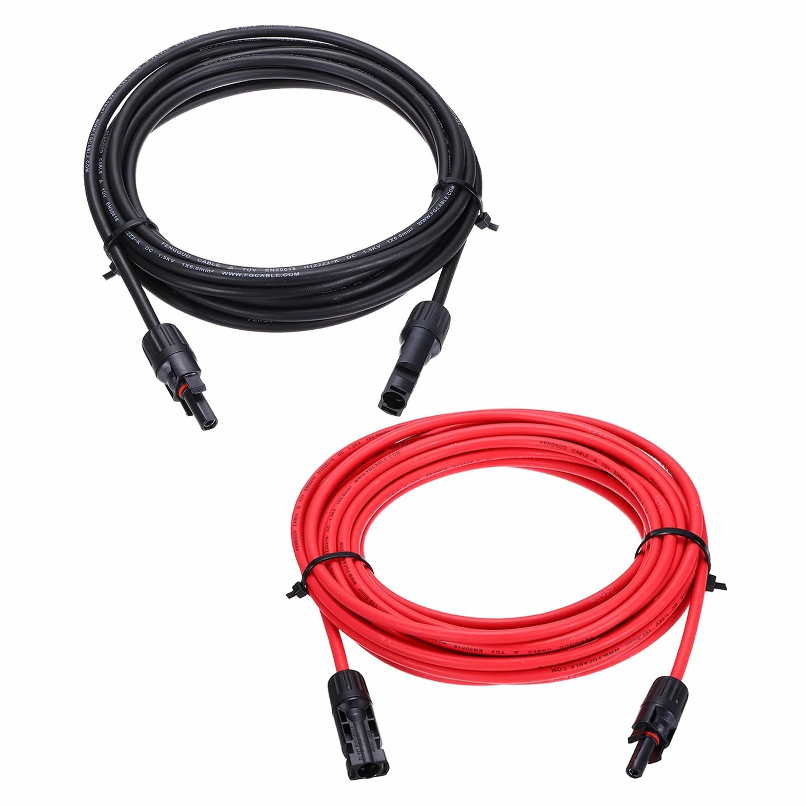 QUARKZMAN 1 Par De Cable De Extensión Para Paneles Solares, 10AWG 1000V Macho A Hembra Cable De Extensión, Cable Para Paneles Solares Para Autocaravanas, Negro&Rojo 33 Pies