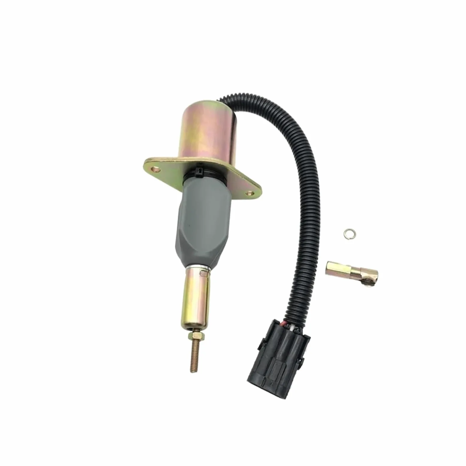 Solenoide de corte de combustible Solenoide de parada de combustible de 12 V y 24 V 3930234, 3928161 y 3964624. Compatible con Cummins 6CT de 8,3 L. Compatible con Komatsu.(24V)