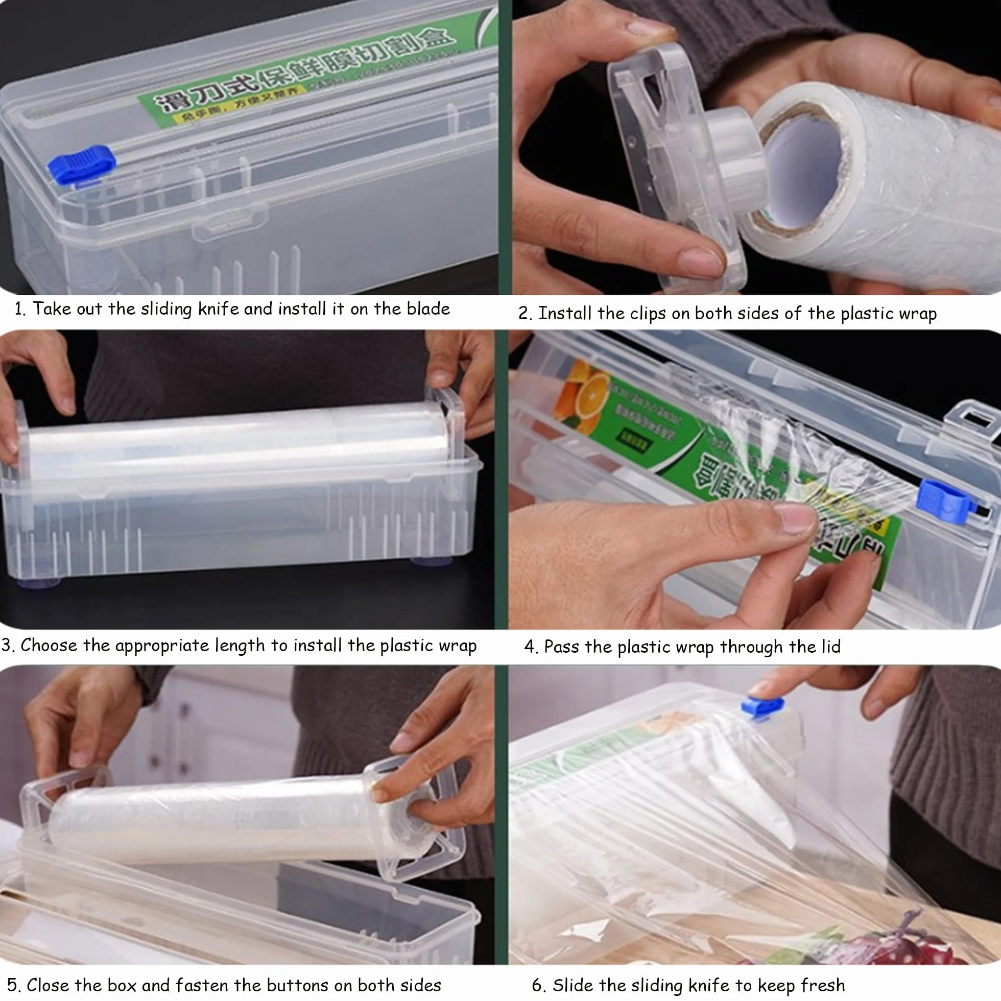 Dispensador Envoltura de Plástico y Cortador Papel Aluminio, Caja Corte Film Transparente para Cocina