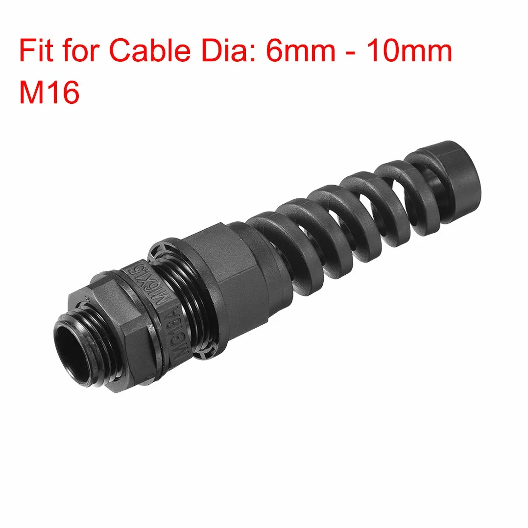 sourcing map Prensa-estopas M16 Junta de nailon Impermeable IP68 para cable 6-10mm 2 unidades