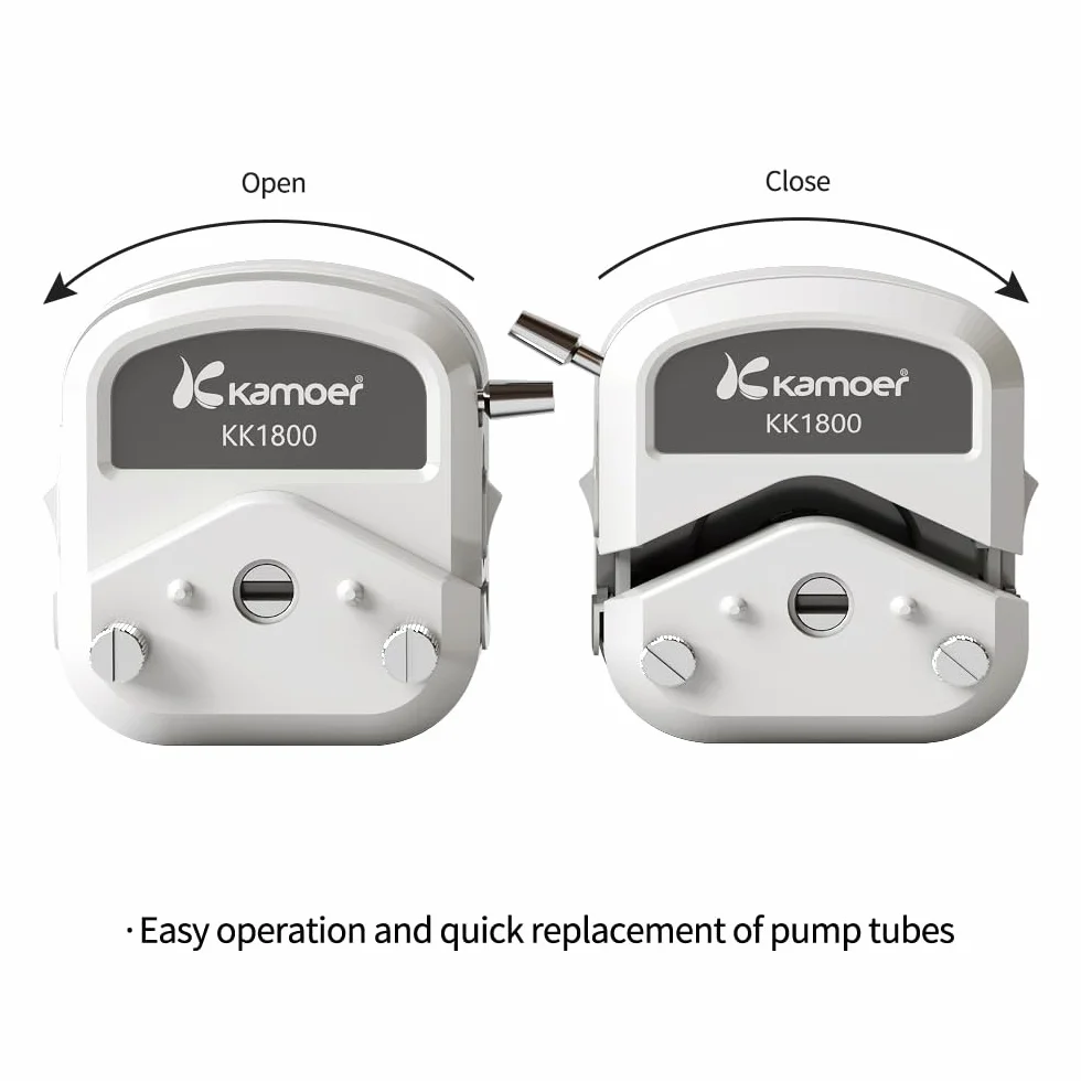 Bomba dosificadora de alta velocidad de motor paso a paso de bucle cerrado Kamoer Lab UIP WiFi V2 (3 rotores, 0,1-1500 ml/min, 100-240 V, WiFi solo para actualización, RS485, analógico, pedal de