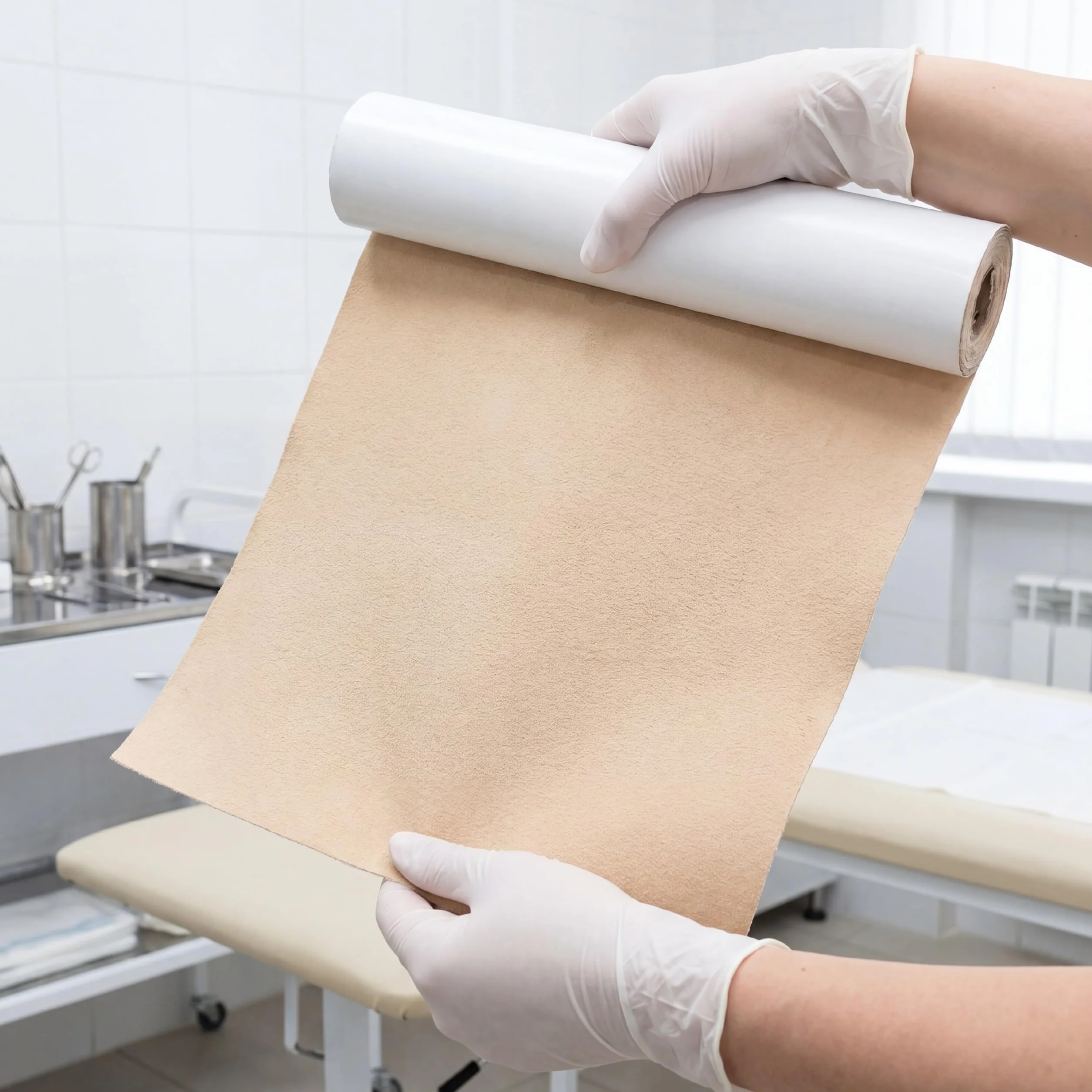 KMINA Rollo Moleskin Beige, Acolchado Adhesivo Recortable para Pies y Calzado, Algodón 100% Terciopelo, 3 m x 25 cm