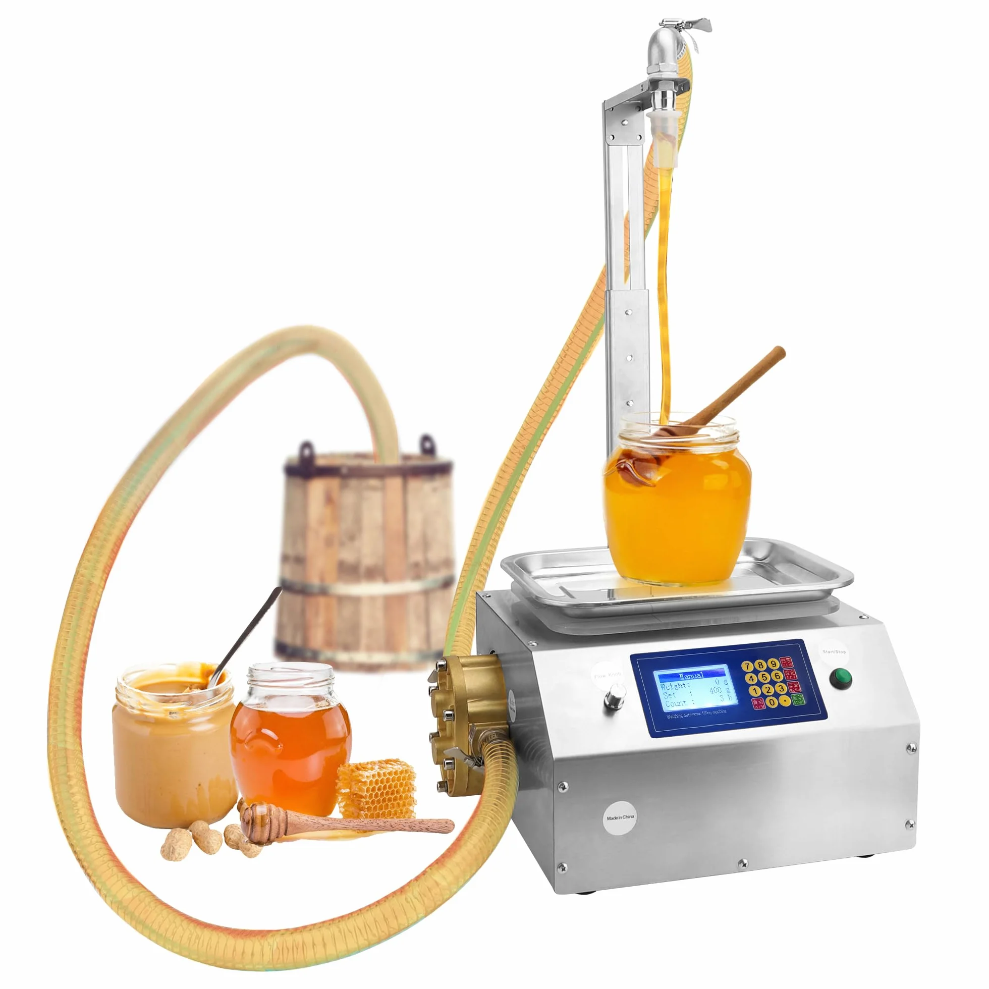 Máquina de llenado de líquidos viscosos BGGFNZ, máquina automática de llenado de botellas de miel, aceite, pasta de sésamo, acero inoxidable