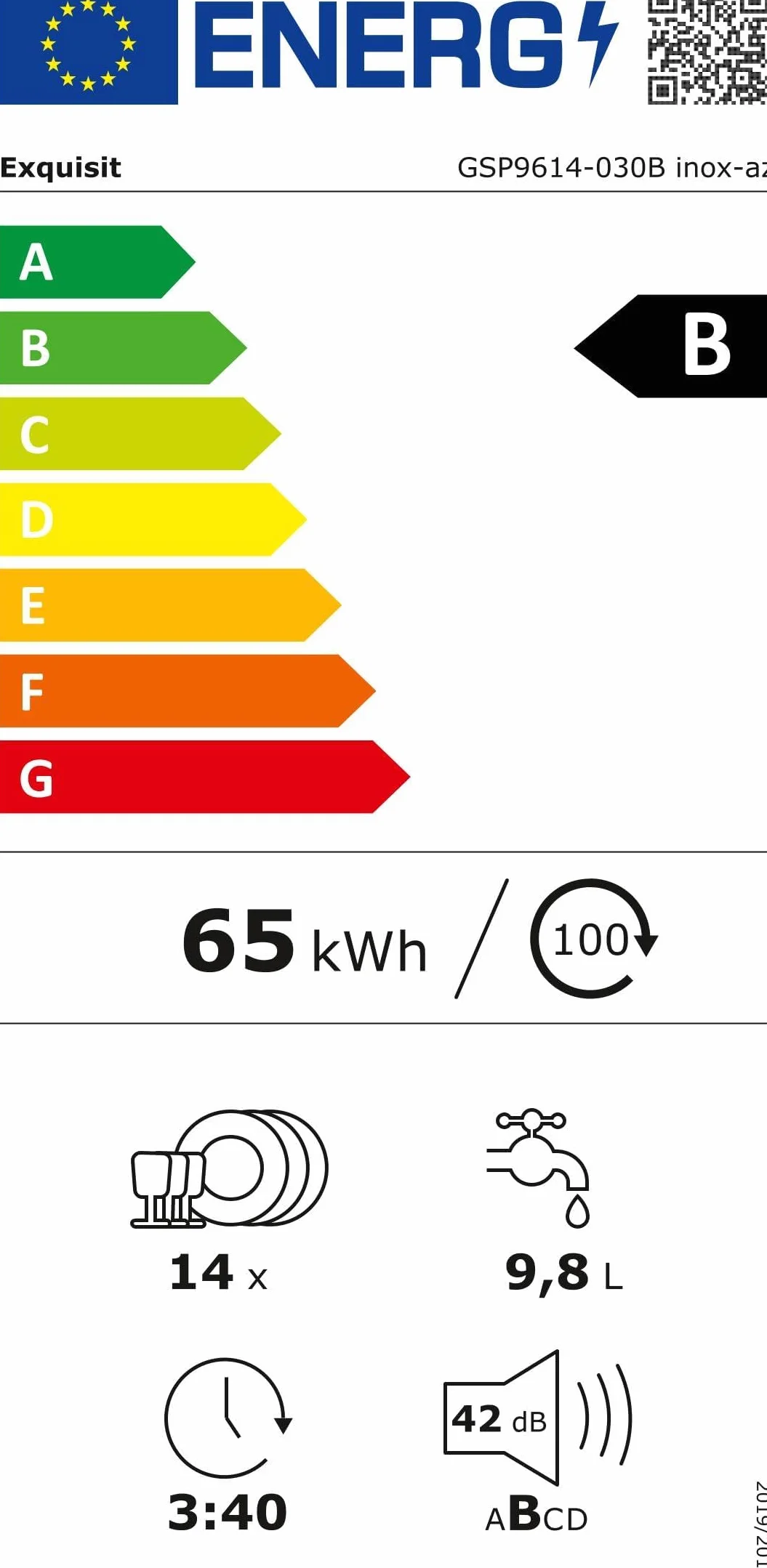 Exquisit® Lavavajillas 60Cm, Clase B, Acabado Inoxidable Antracita,14 Servicios, 6 Programas, Display Digital, Interior Inox, Aquastop Incluido, Consumo 65 kWh/100ciclos, Medidas 84,5x59,8x60 Cm.