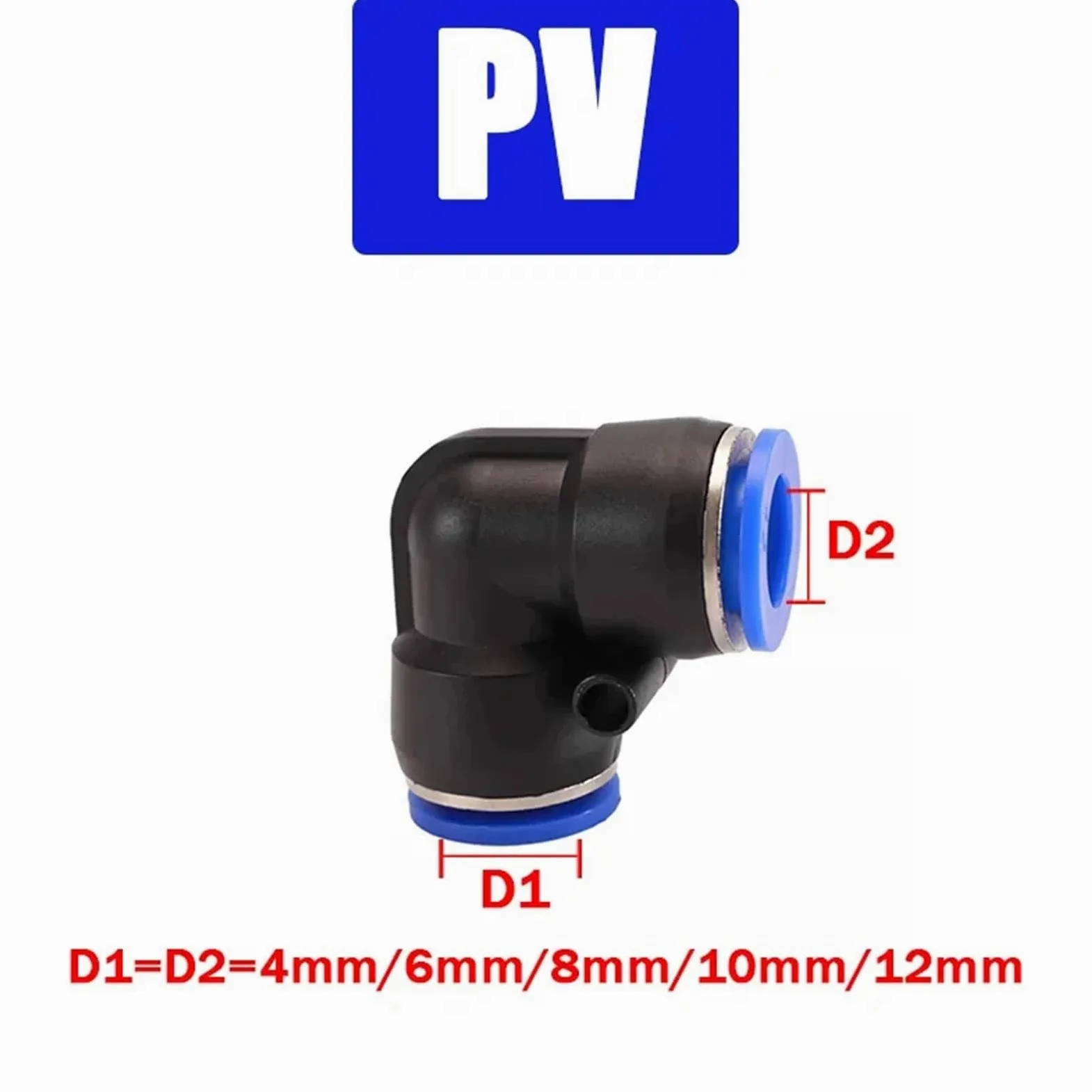 1 pieza de accesorios neumáticos de aire PU PV PY PE de 4 mm, 6 mm, 8 mm, 10 mm y 12 mm, accesorios de plástico for mangueras, acoplamientos rápidos y conectores de tuberías.(PV,50 PCS,OD 4mm)