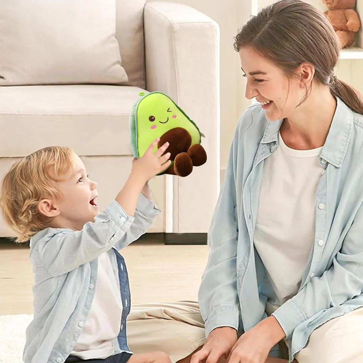 Muñeca Peluche Aguacate, Almohada Suave y Esponjoso, Cojín de Frutas, Regalo para Niños