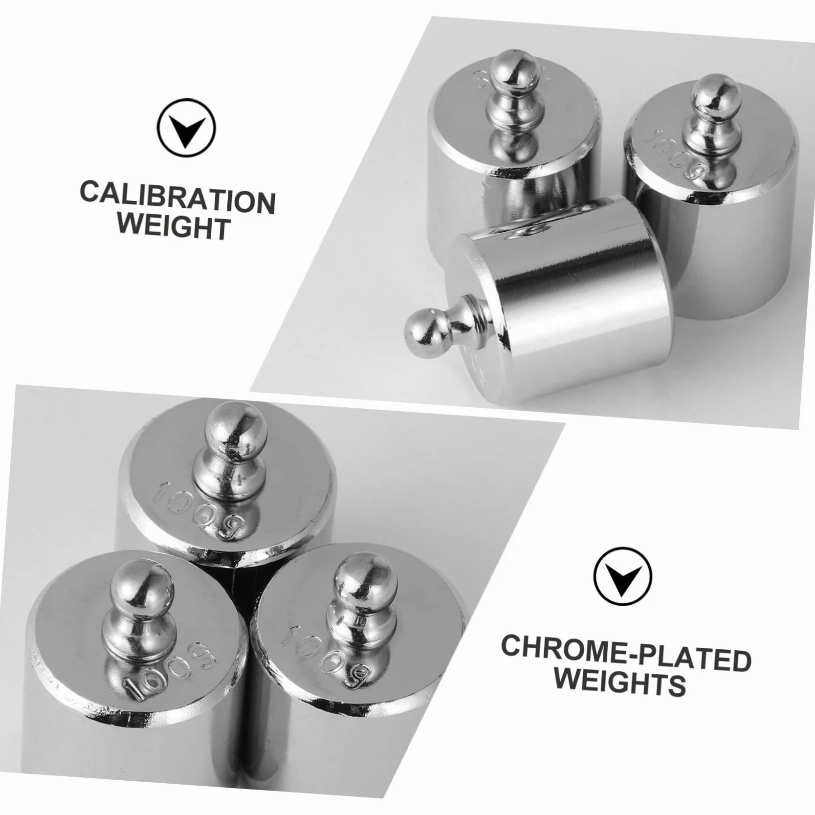 MAGICLULU 3 Pesas De Calibración Cromadas M2 Estándar 100 g Para Balanzas Electrónicas, Juego De 3 Piezas Para Calibración Precisa y Suministros Para Básculas De Laboratorio