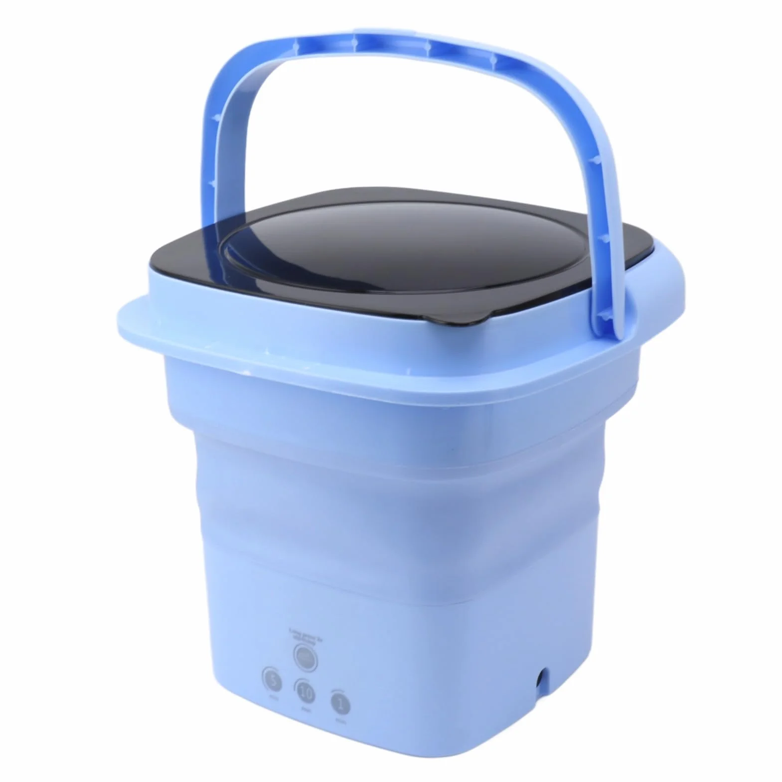 Mini Lavadora Portátil Plegable Motor Alta Velocidad para Viajes RV Apartamentos Azul