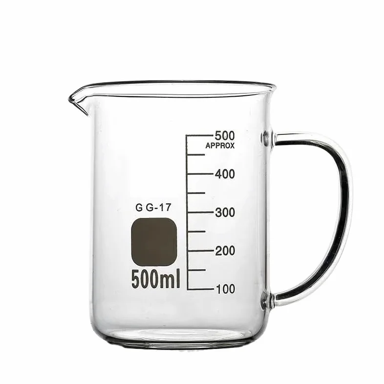 Vaso medidor de Vidrio de borosilicato con asa (800 ml x 2 Piezas) (Un Color, 250 ml x 2 Piezas)