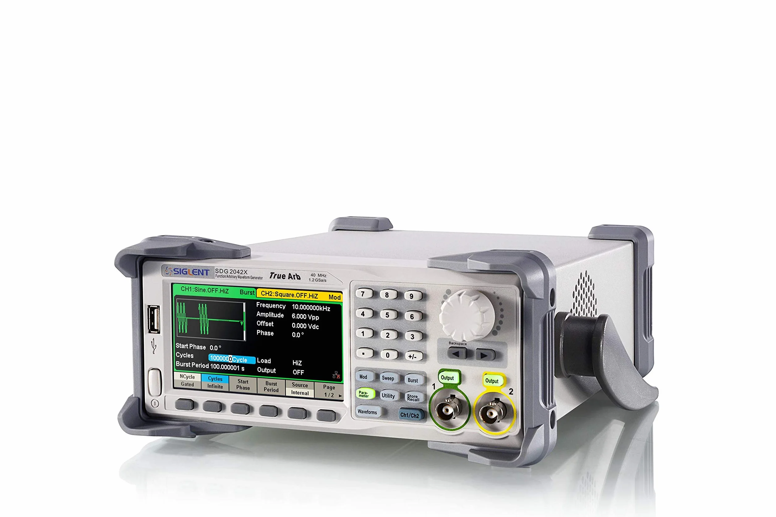 SIGLENT Serie SDG2000X Función/Generador de Forma de Onda Arbitraria, 2 Canal, 40 MHz Frecuencia de Salida Máxima, 8 pts-8 Mpts Longitud de Onda