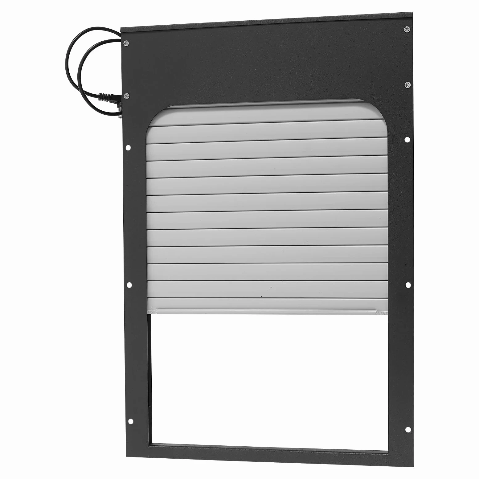Puerta de pollo automática solar con panel de control, puerta de pollo eléctrica abridor de puerta con mando a distancia/manual/temporizador/modo sensor de luz para aves de corral (negro)