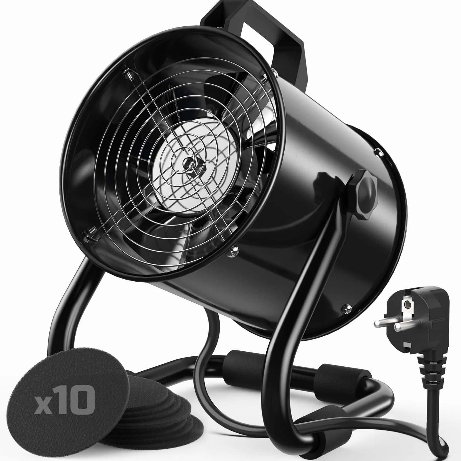 Campana Extractora Portátil 40W 600m³/h Extractor Aire Humos Aleación Aluminio con Filtro Carbón Activado Ajustable Bajo Ruido para Cocina RV