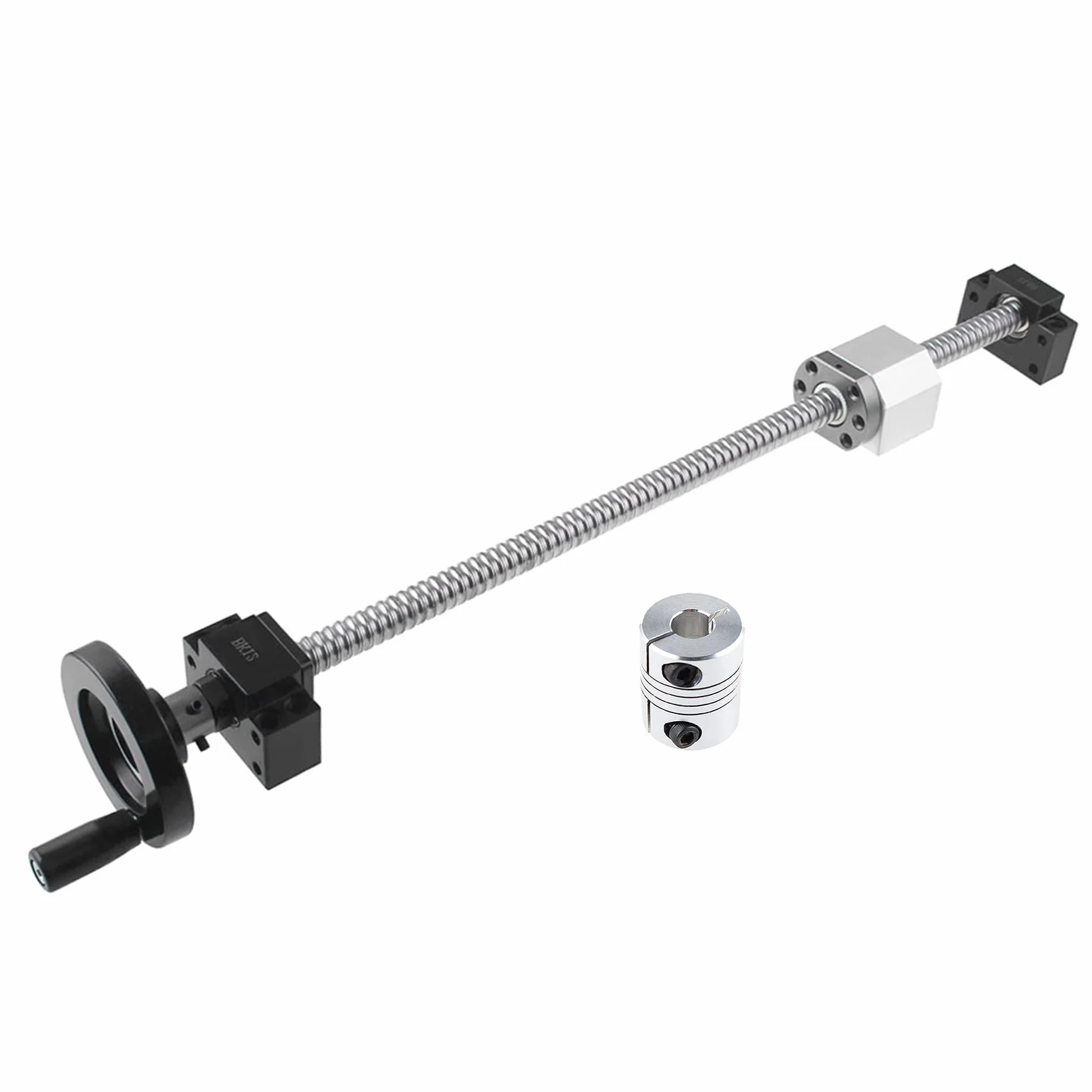 SFU1605 Husillo de bolas de 1200 mm con deflector de metal + tuerca de volante BK12/BF12 rodamiento de soporte final + carcasa de tuerca de husillo de bolas + acoplamiento de 6,35 x 10 mm para