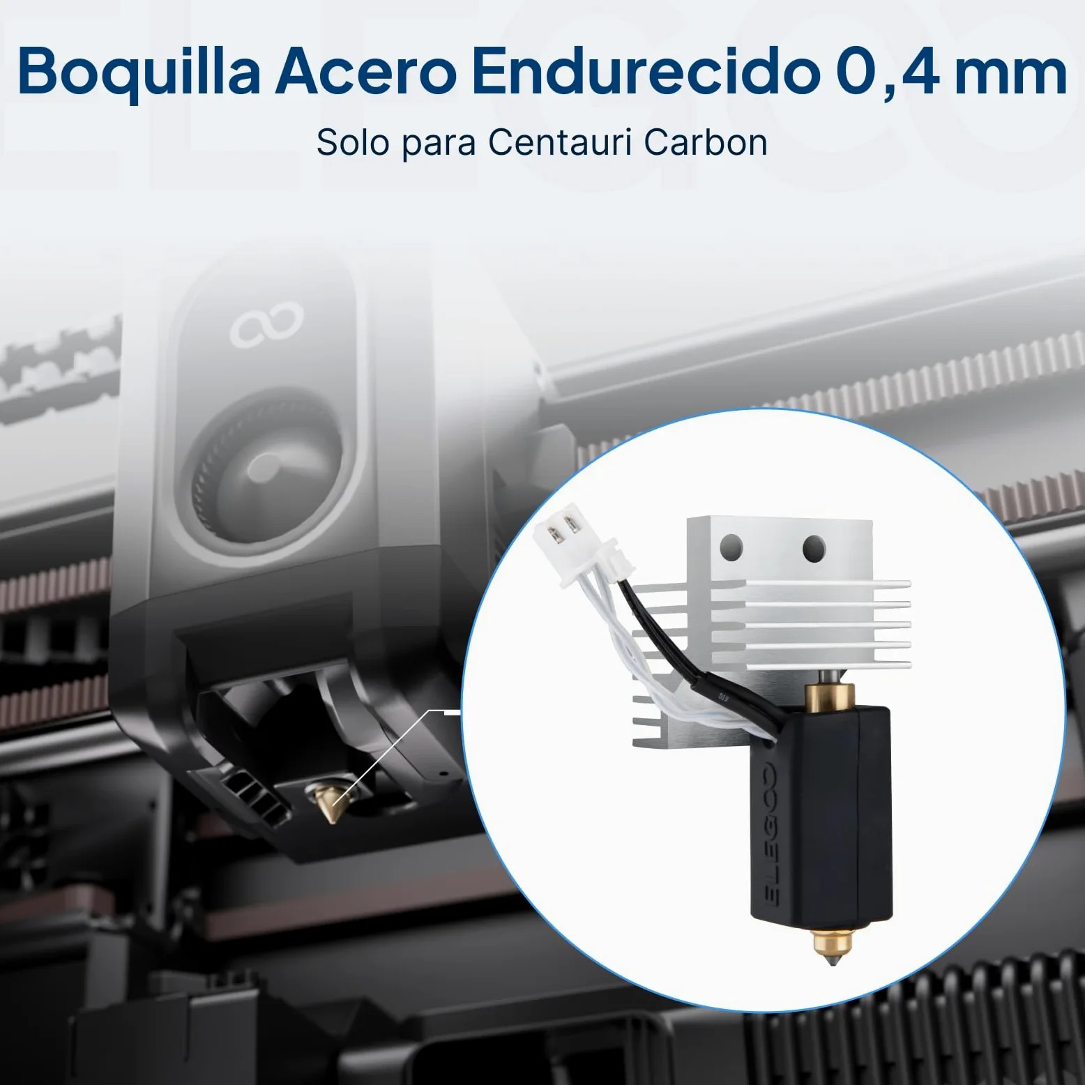 ELEGOO Kit de Accesorios Solo para Centauri Carbon, Incluye Filamento PLA x1, Placa de Construcción x3, Pegamento Líquido Pei x2, Boquilla de Acero Endurecido de 0,4 mm x1, Pies Antivibración x4