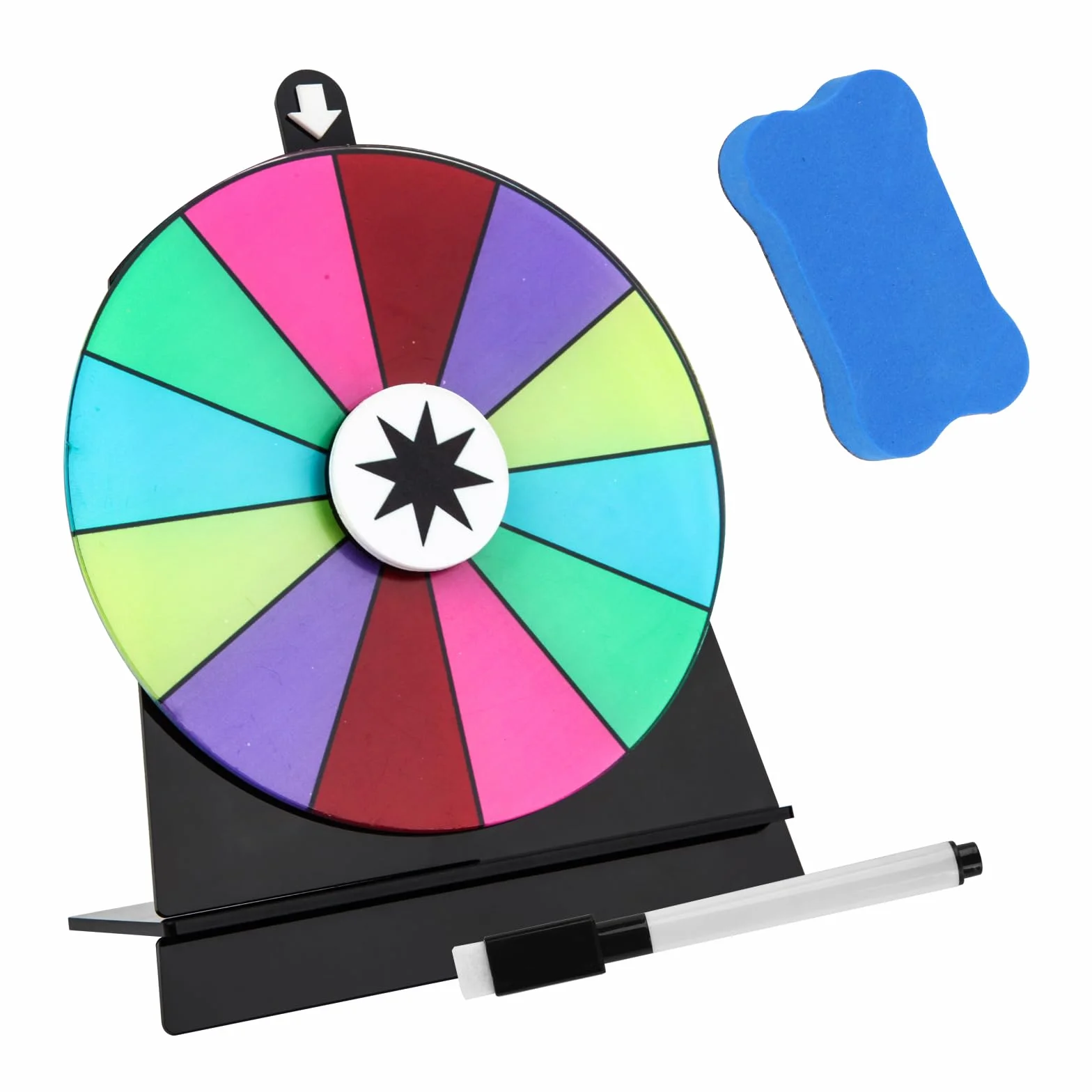 Rueda De La Fortuna 20 cm, Ruleta De Colores, Juguete Giratorio con Rotulador Y Borrador para Fiesta