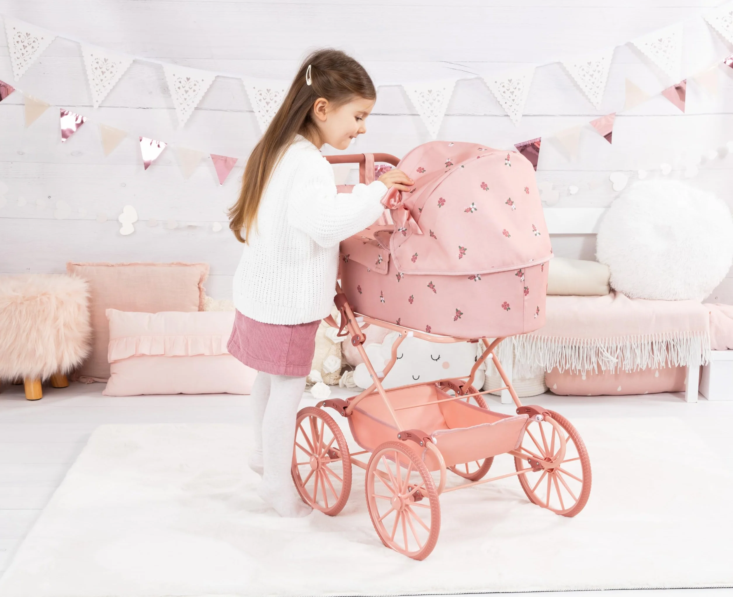 Bayer Design Cochecito de muñeca clásico con cesta integrada