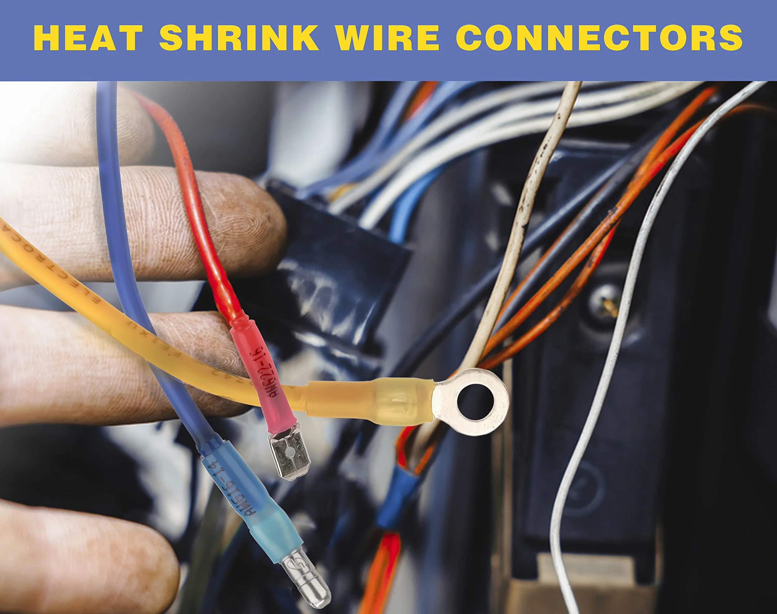 Conectores de horquilla termorretráctiles de 260 piezas de haisstronica, conectores de cables eléctricos, conectores de desconexión rápida, terminales de horquilla hembra y macho