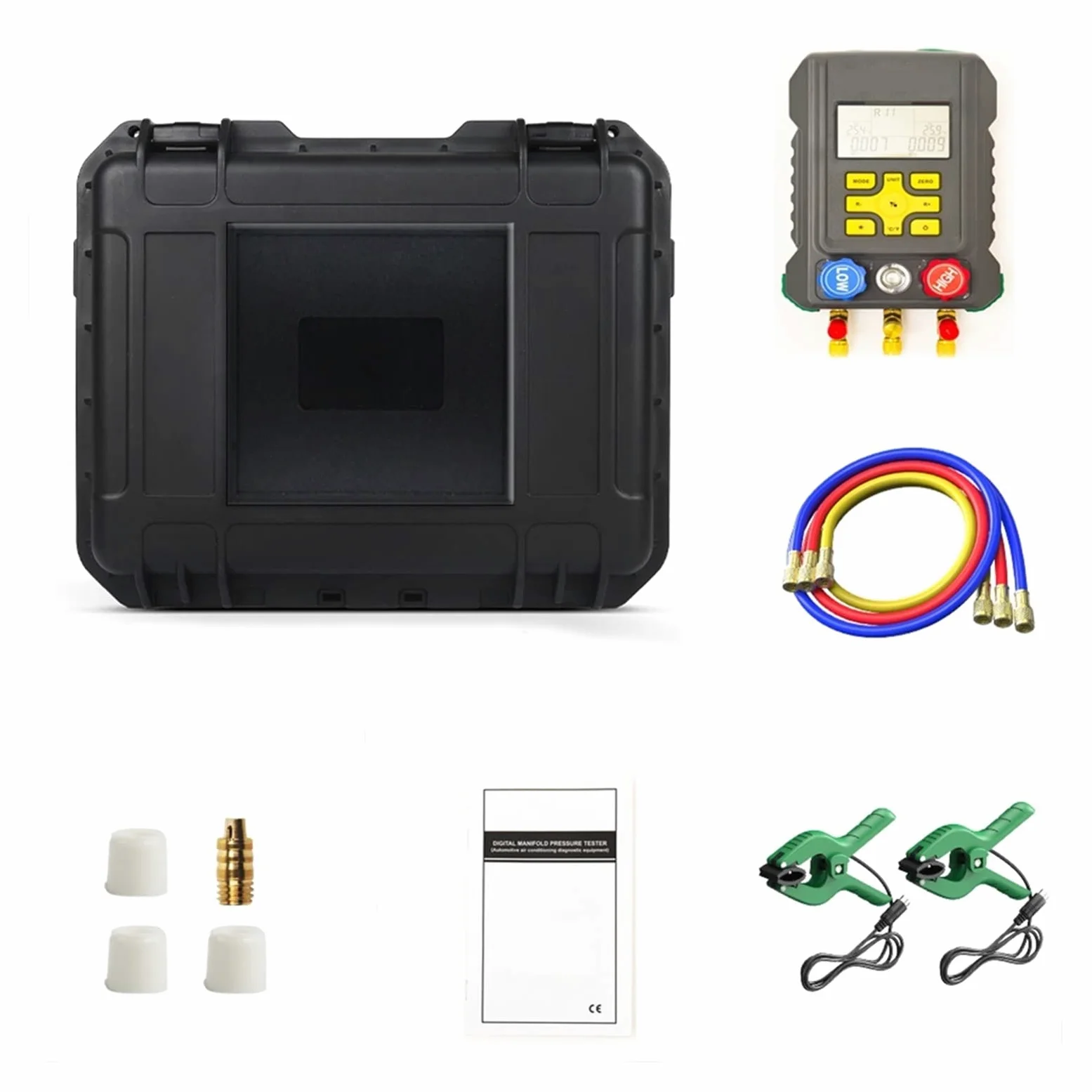 DY521 Digital Manifold Meter Refrigeration Vacuum Gauge Pressure Temperature Tester Air Conditioning Tools,Alta precisión(A)