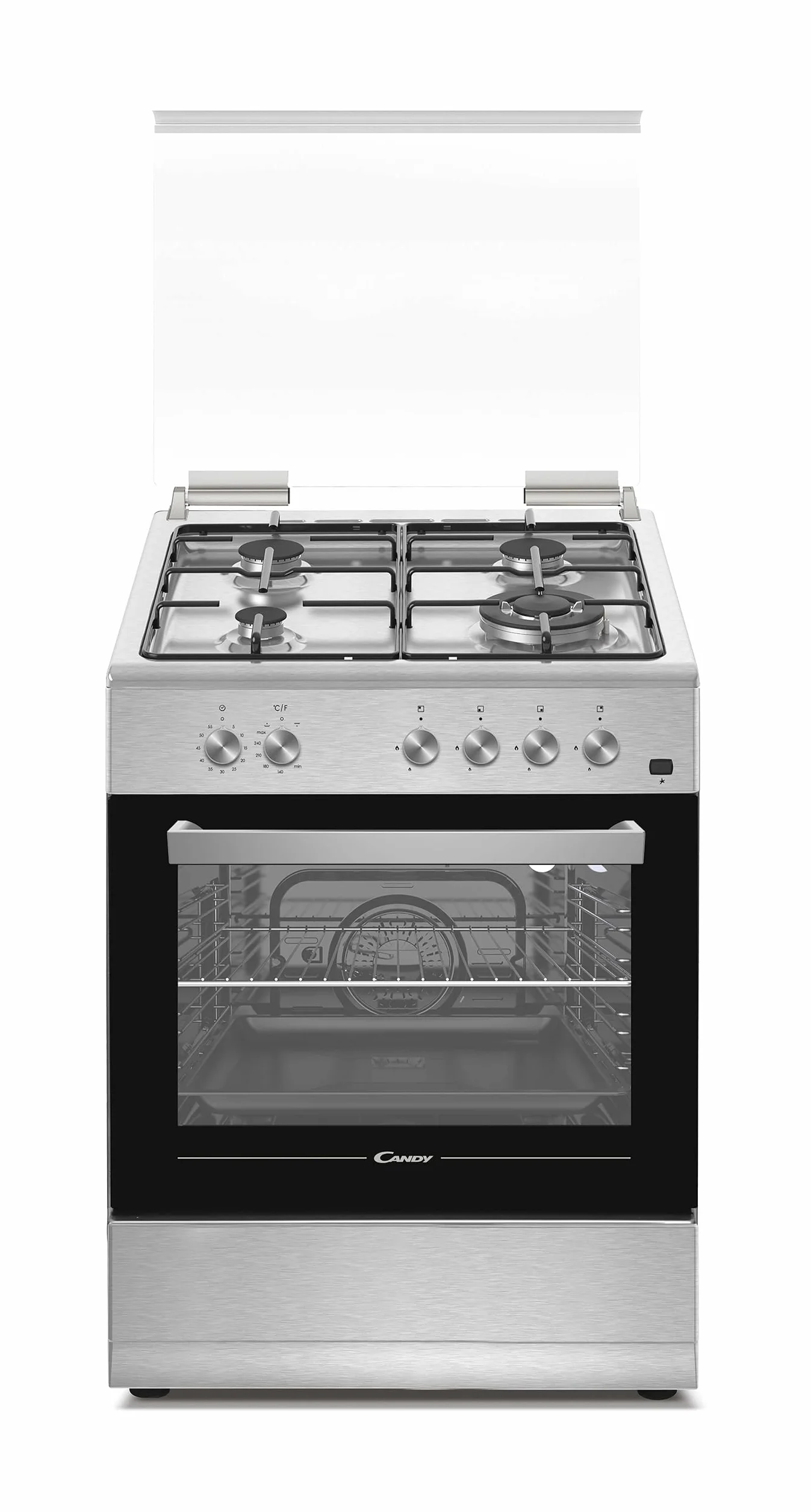 Candy CGG655SI/E Cocina Gas 60cm 4 Fuegos Horno 55L Inox Clase A