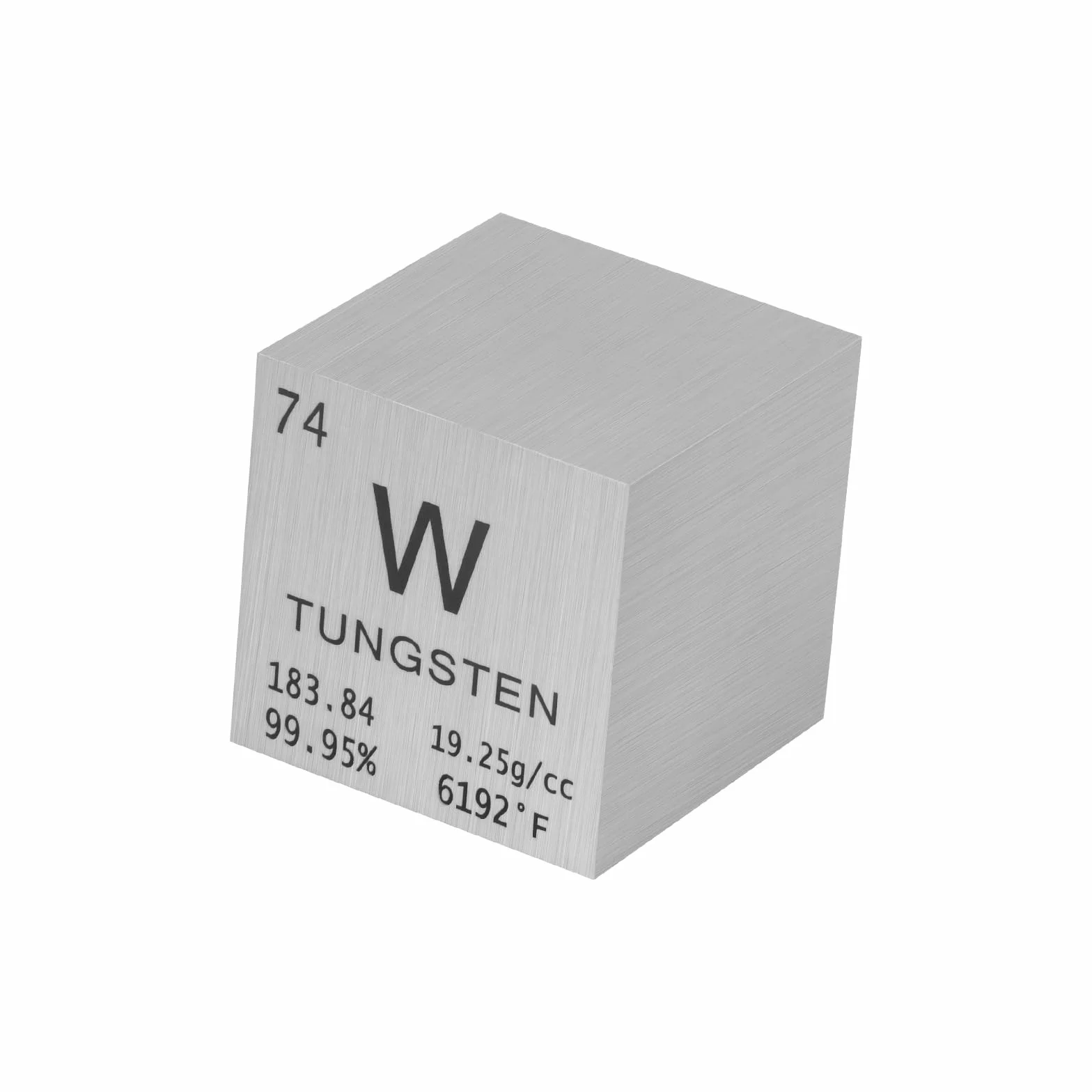 Cubo de metal de tungsteno de 25 mm, tabla periódica de elementos, 99.95% de pureza, grabado con láser para enseñanza, regalo, colección