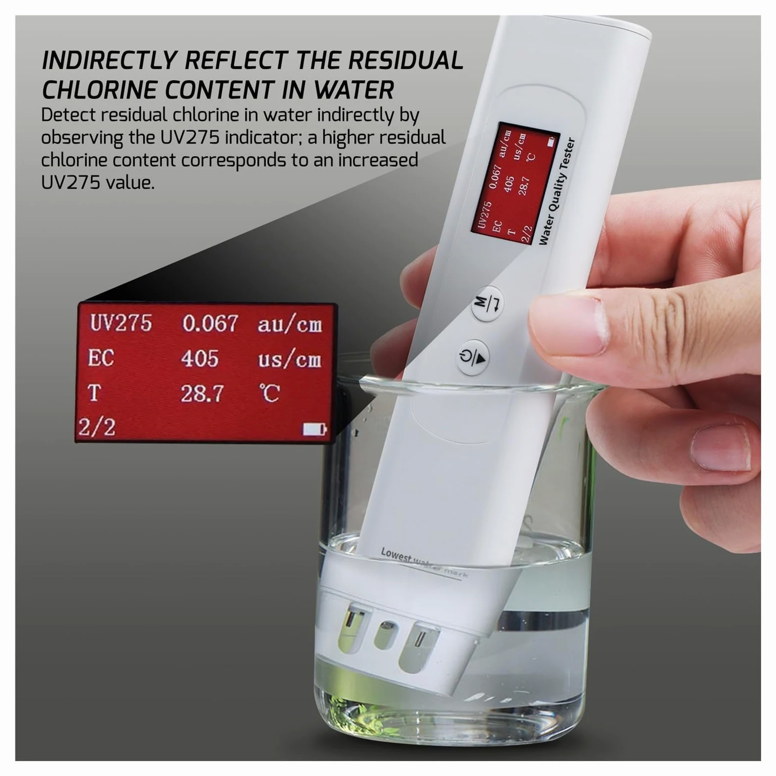 Medidor de TDS 6 en 1, TOC UV275, EC, DQO, medidor temperatura, comprobador digital calidad del agua, Monitor técnico
