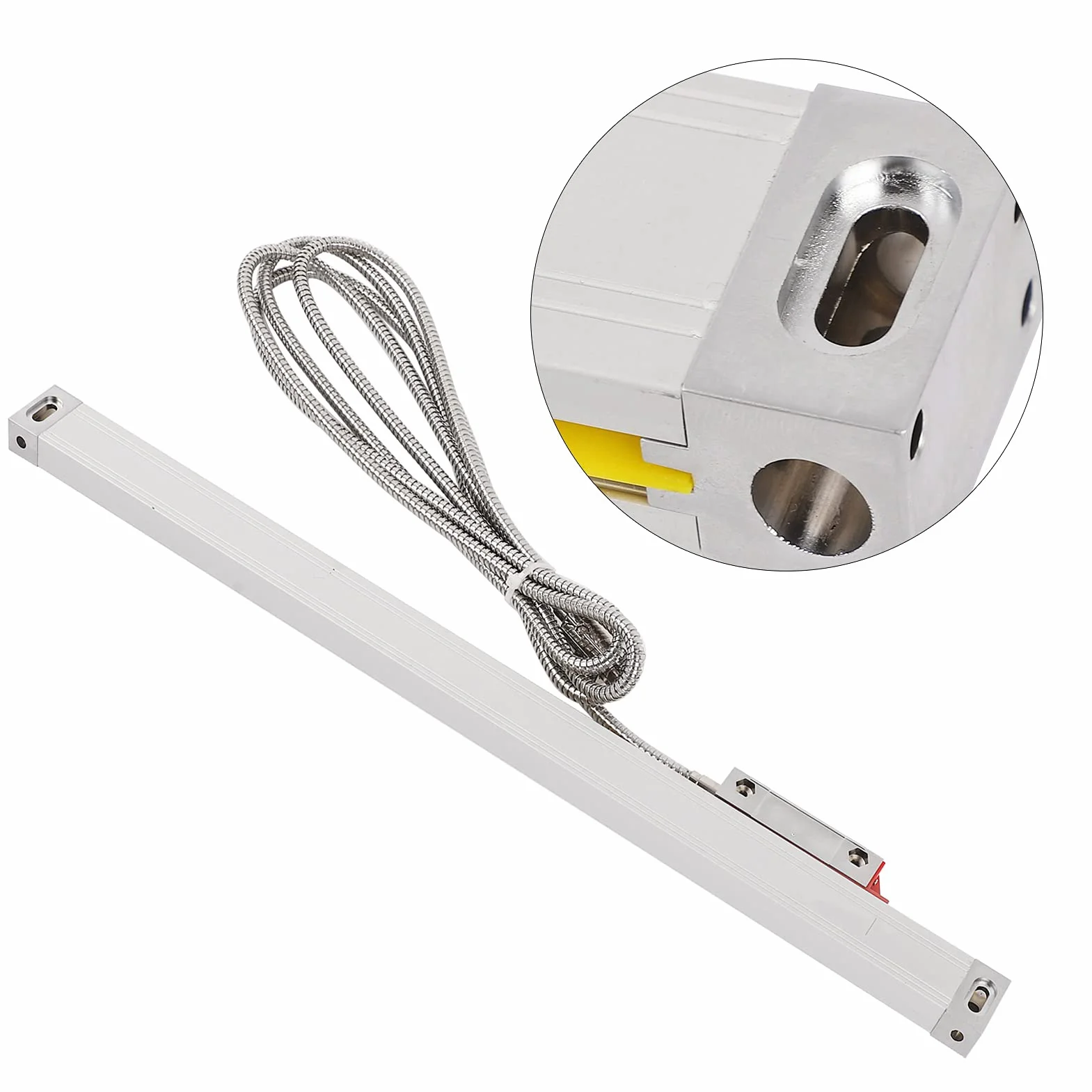 Codificador de Escala Lineal, Codificador de Regla Lineal, Codificador de Escala Lineal óptica Sensor de Regla de Rejilla de 5 μm de Alta Precisión para Torno DC5V con Cable (800)