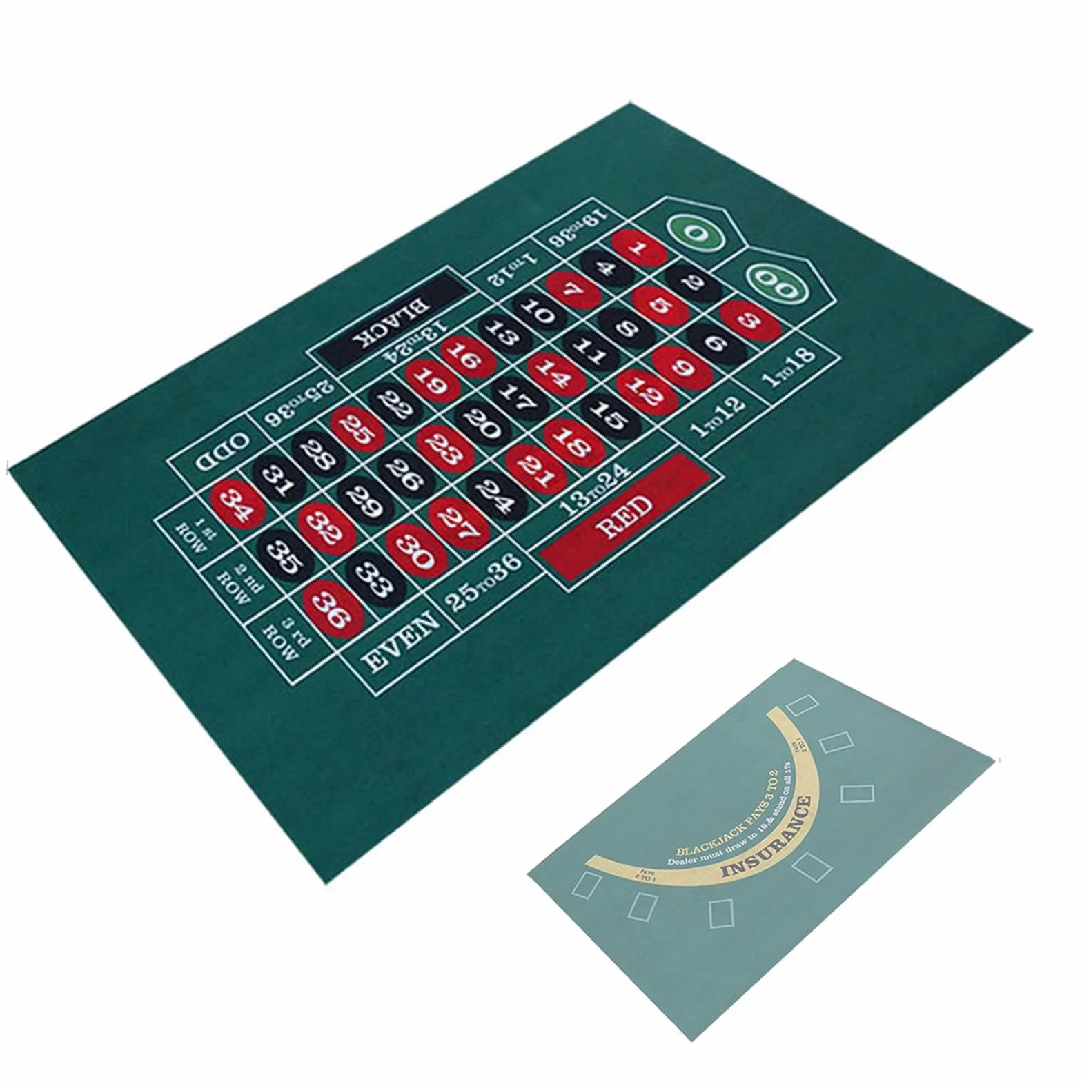 Alfombrilla de póquer 60x90 cm doble cara fieltro juego de mesa