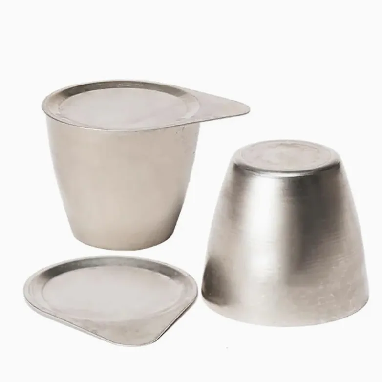 Crisol de níquel de 30ml y 50ml, plato de combustión de laboratorio de alta pureza con cubierta, crisol resistente a altas temperaturas(50ml)