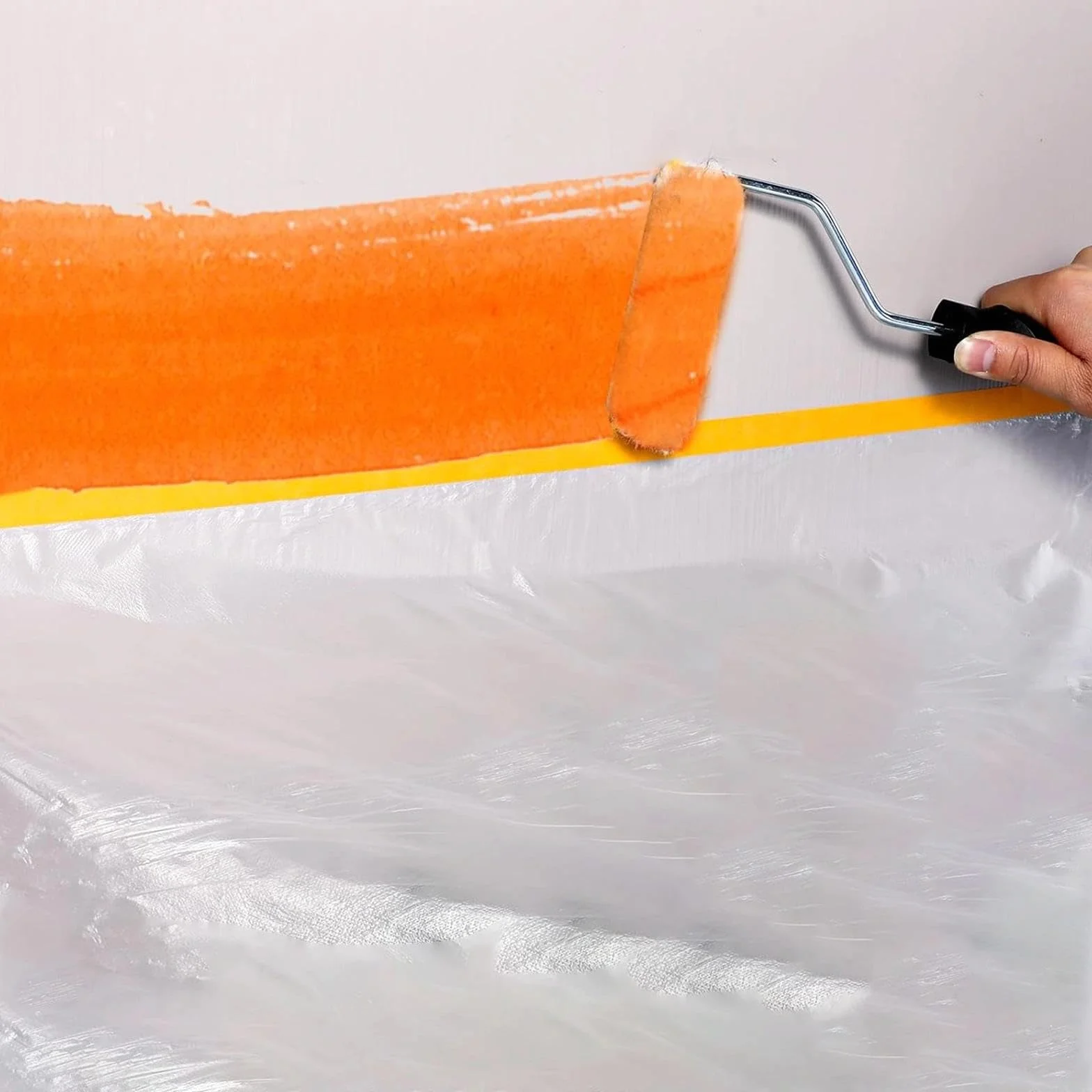 Película Protectora en Aerosol Impermeable 3 Rollos 270 cm x 20 m Transparente Plástico Cubretodo