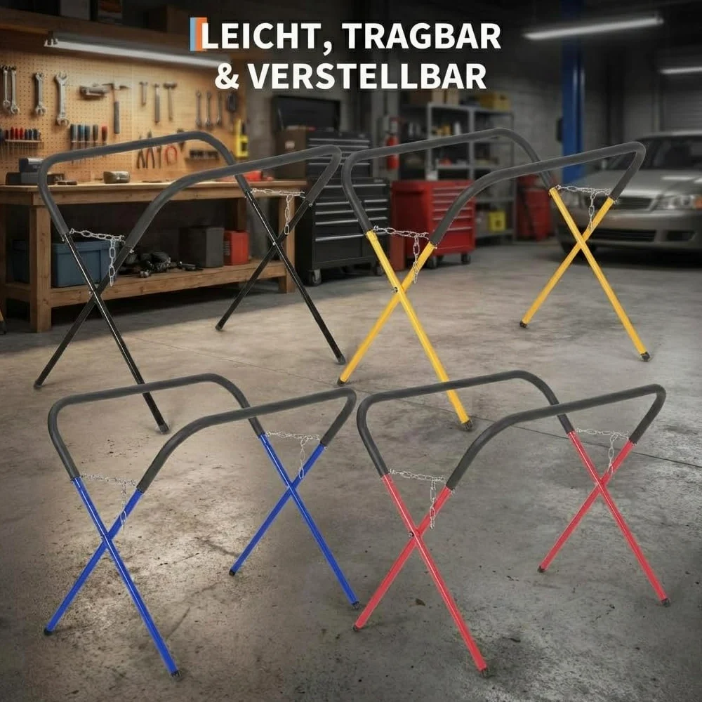 Soporte de trabajo plegable de 340 kg de capacidad de carga – Soporte de banco de trabajo plegable para parachoques y capó – Soporte portátil de montaje y reparación para garaje y taller