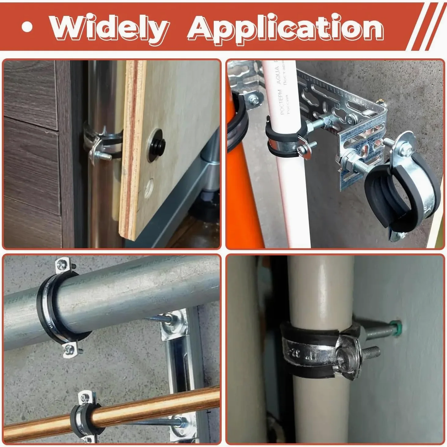 Abrazadera de soporte tubo ajustable, anillo dividido, abrazadera, suspensión 15-166mm, 6 uds., montaje en techo pared con tornillo expansión(125 130mm)