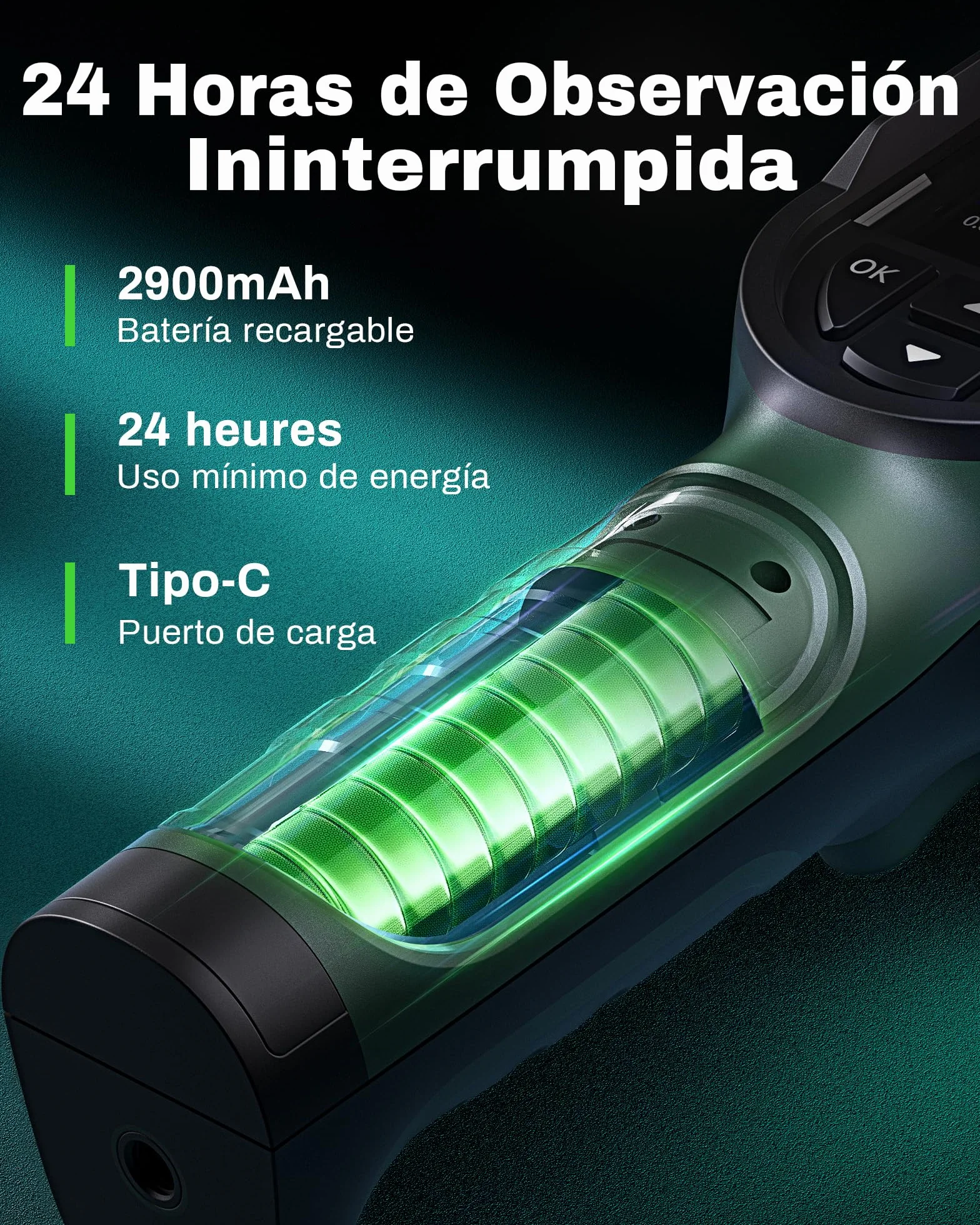 AMPBANK Camara Termica 240x240 TISR Resolución, Camara Termografica con 24 Horas Duración de Batería, 25 Hz, -20℃ a 450℃ Rango de Temperatura con Alarma de Temperatura, IP65