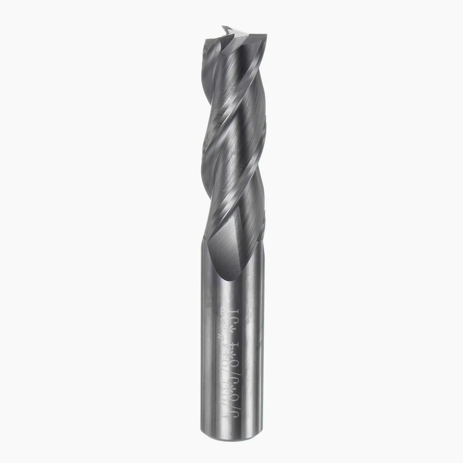 QUARKZMAN Fresado de Extremo Cuadrado de Carburo Diámetro de 5/8" sin Recubrimiento 3 Flautas Cortador de Fresado Vástago de 5/8" Longitud de Corte de 2-3/8" Largo de 4"