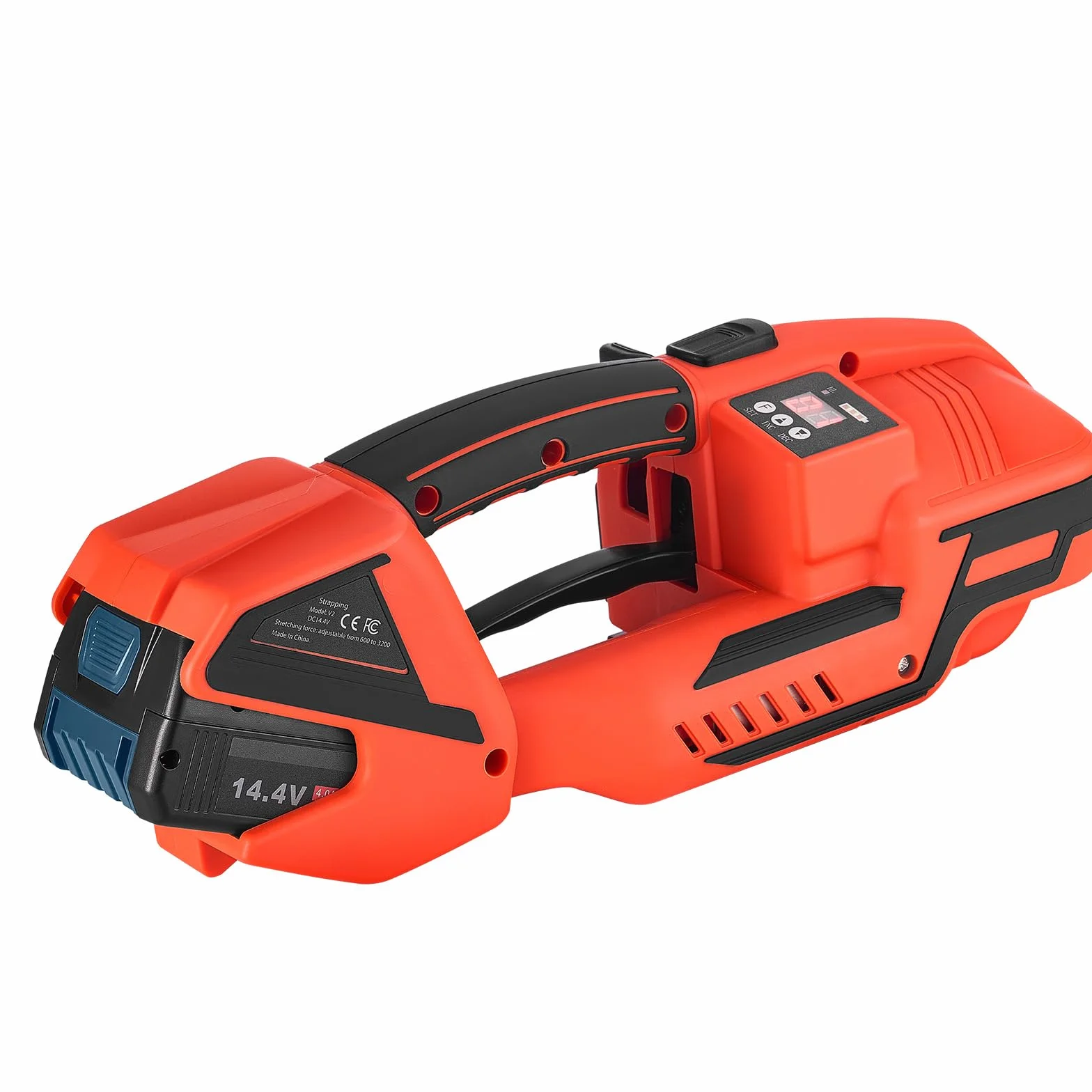 VEVOR Flejadora a 2 Baterías de 4000 mAh, con Pantalla Digital para Flejes de PP/PET de 9-16 mm de Ancho, Empaquetadora de Flejes para Fábricas, Almacenes y Centros Logísticos, 360 x 120 x 125 mm